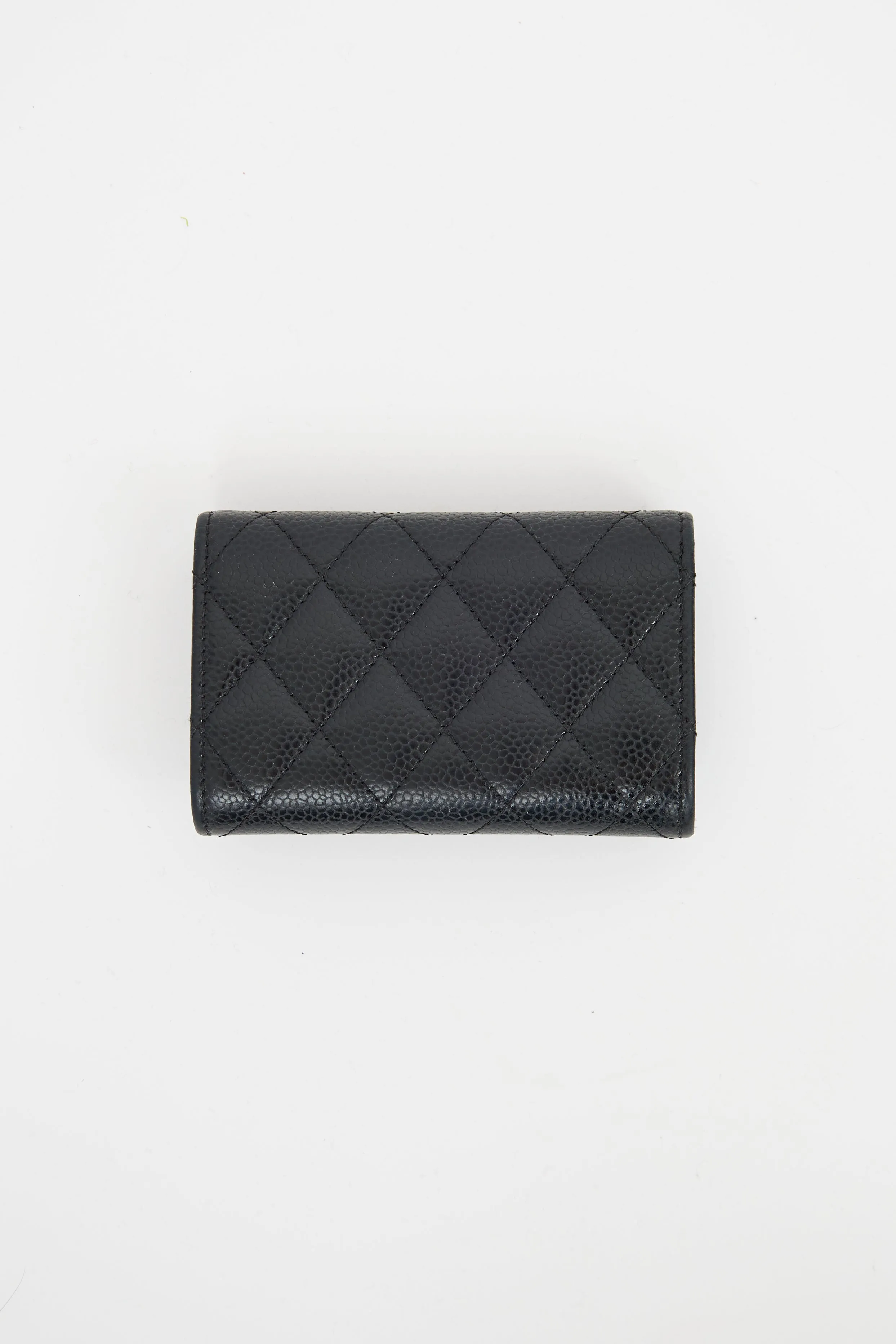 2017 Black Leather Small Flap Wallet