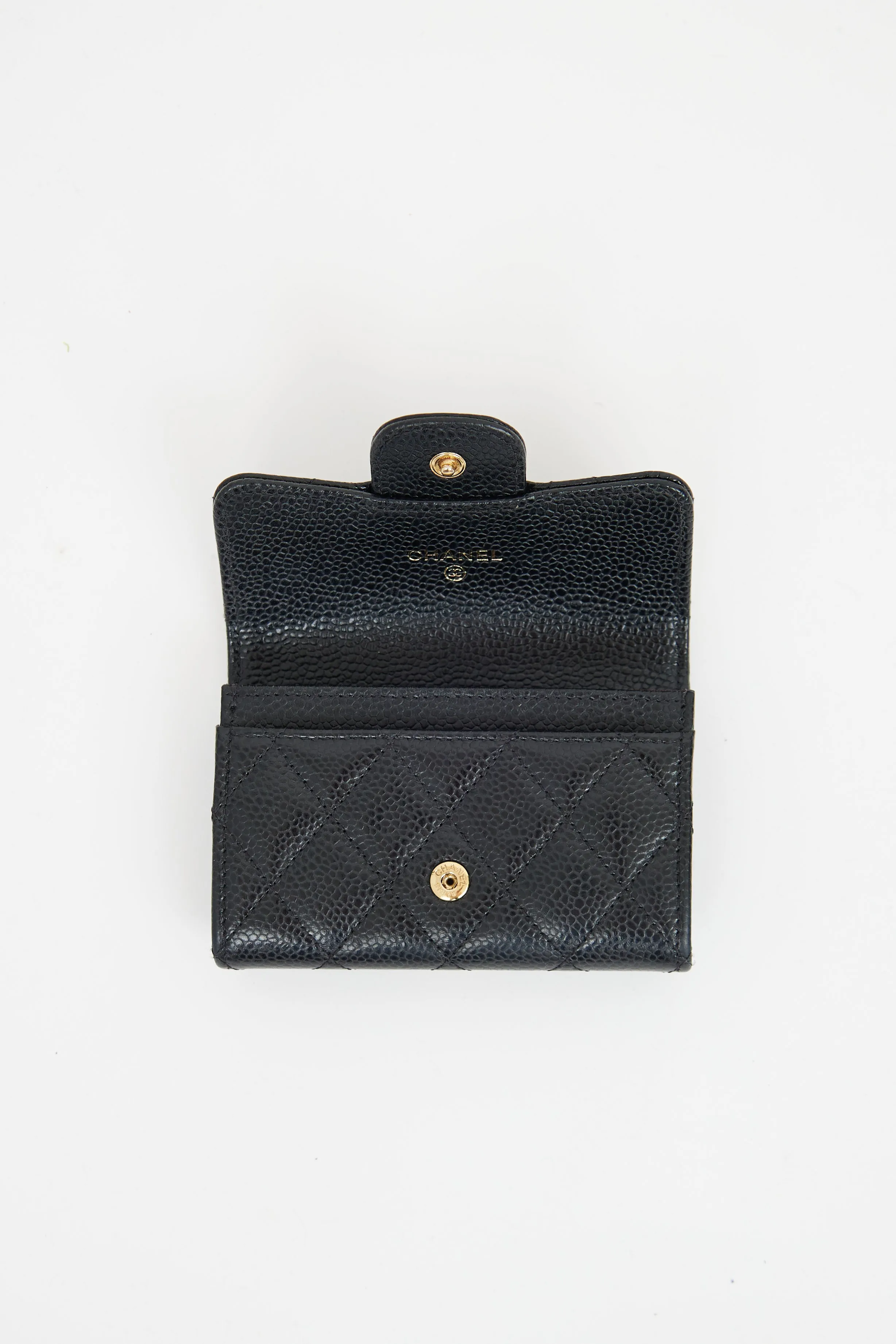 2017 Black Leather Small Flap Wallet