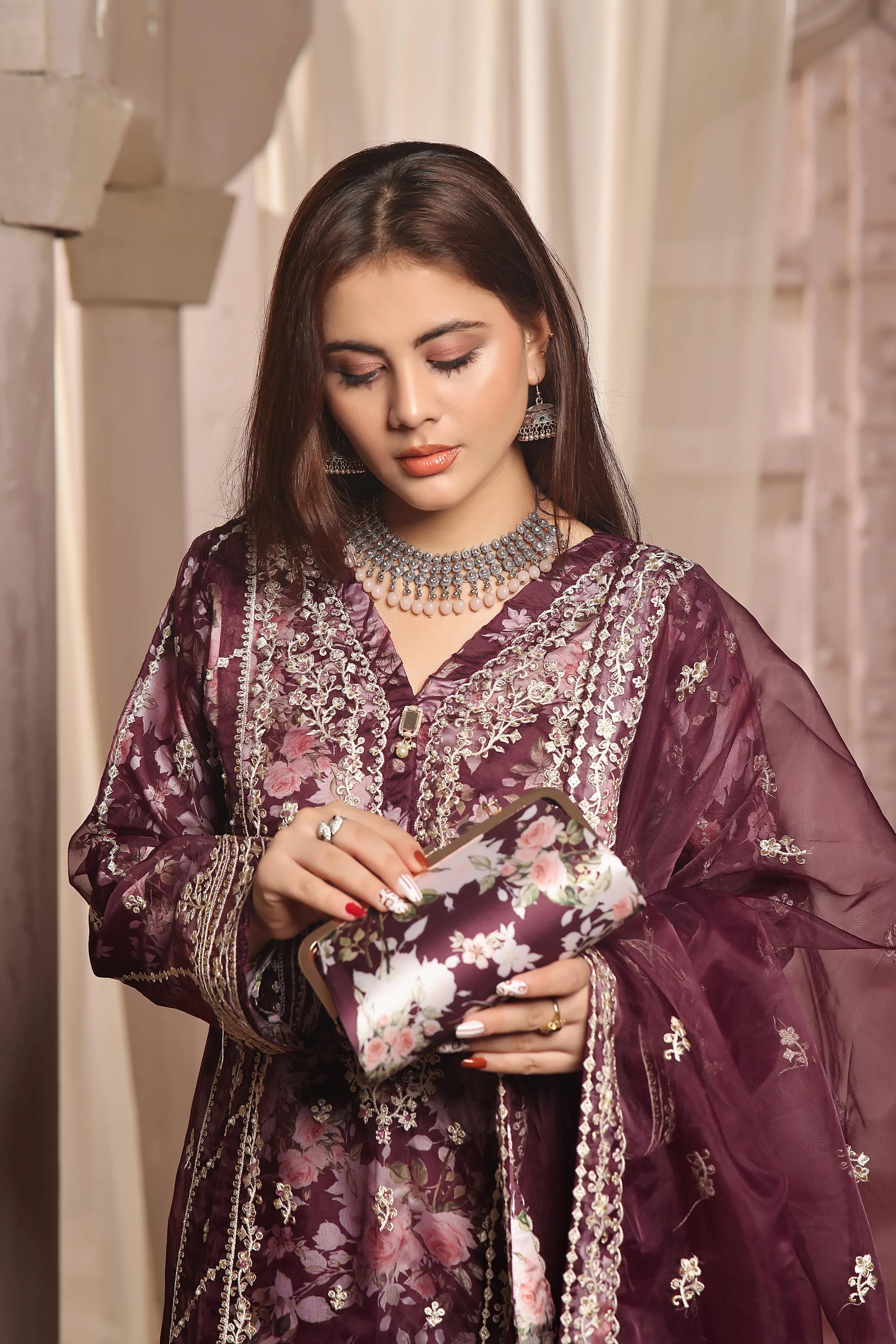 3 PIECE - EMBROIDERED ORGANZA SUIT 149K
