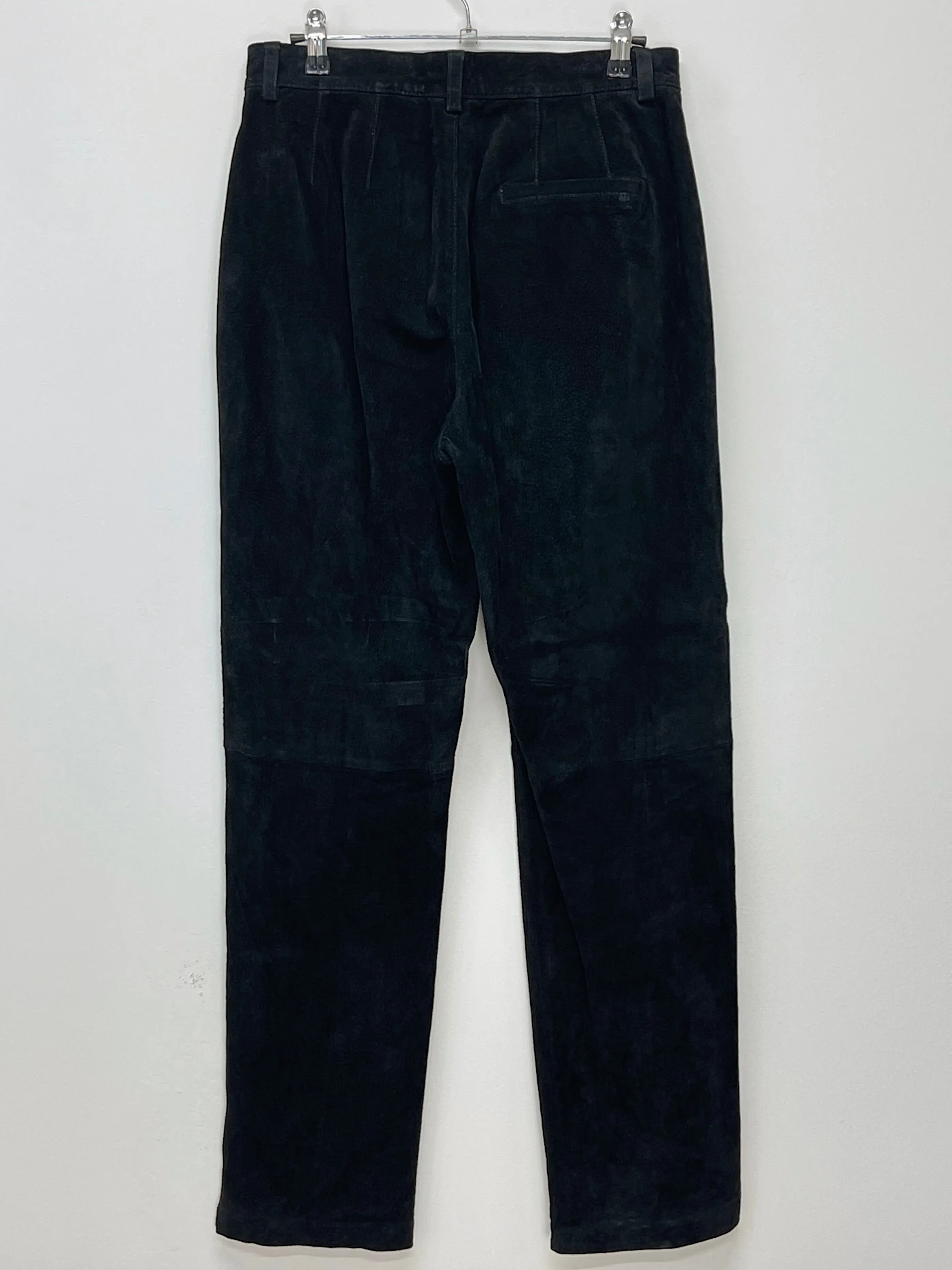 90s Vintage Sonoma Black High Waisted Suede Pants (W29")