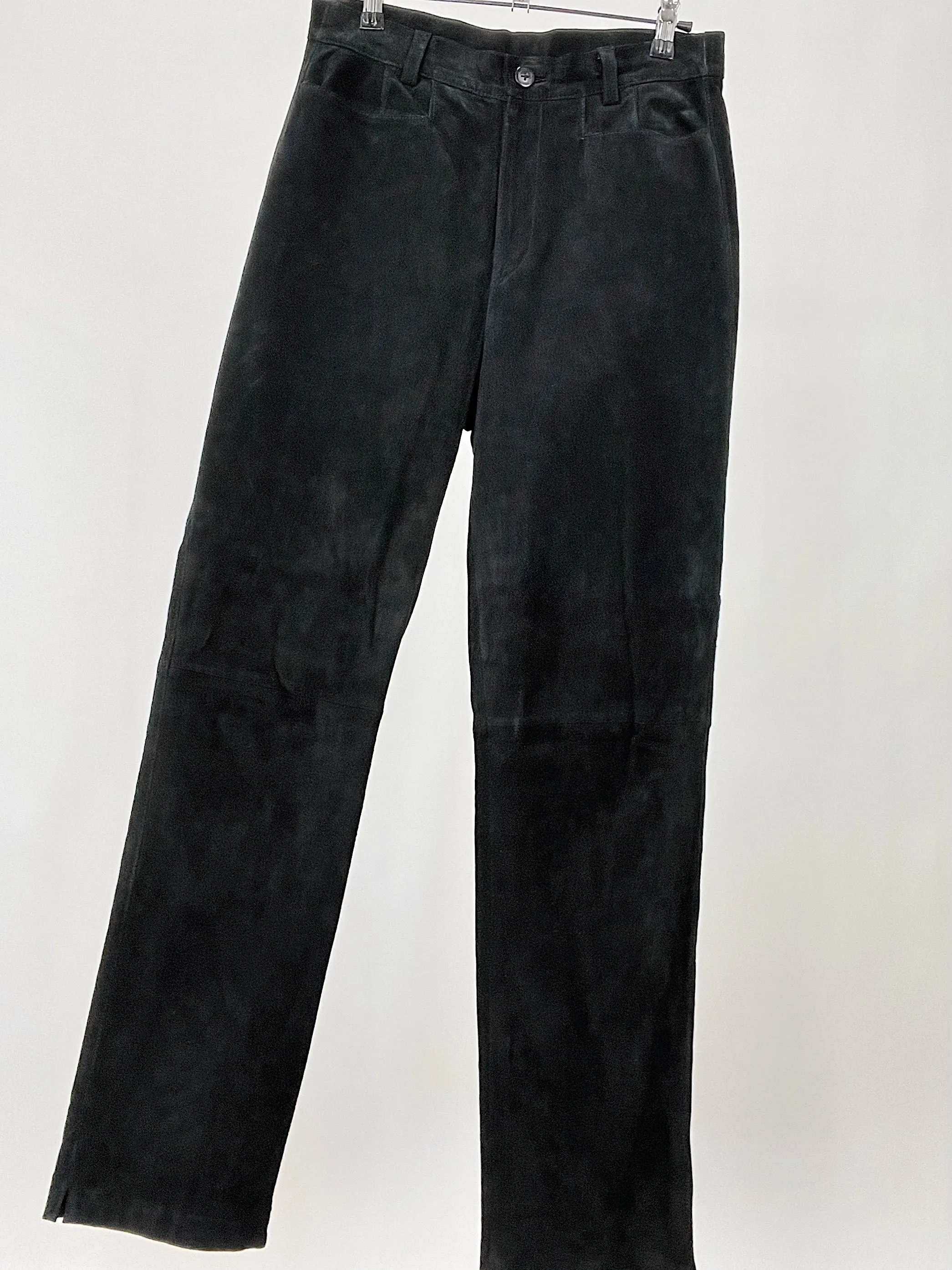90s Vintage Sonoma Black High Waisted Suede Pants (W29")