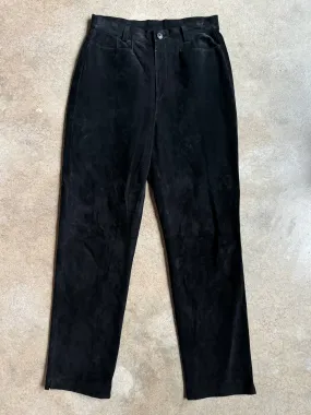 90s Vintage Sonoma Black High Waisted Suede Pants (W29")