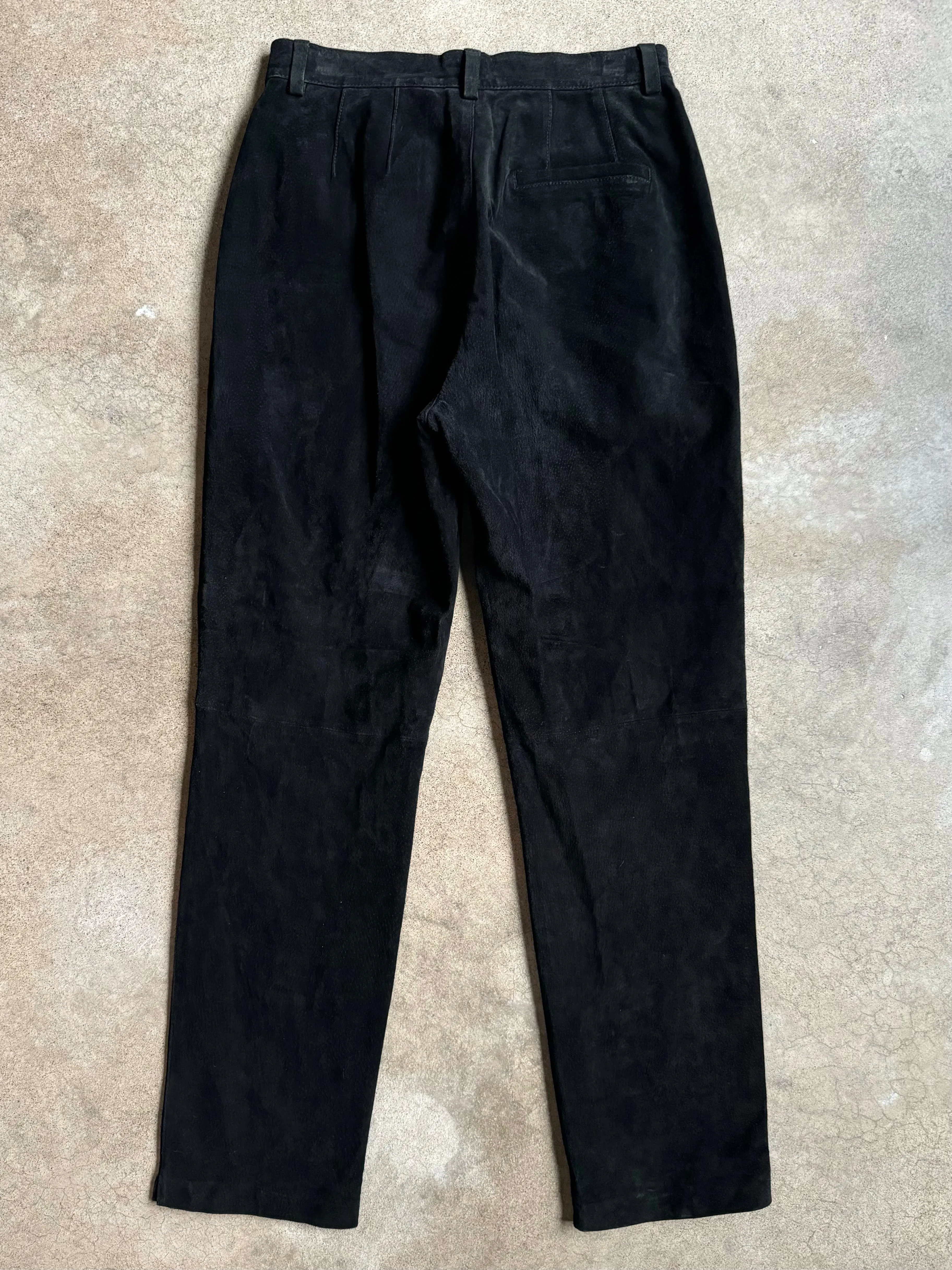 90s Vintage Sonoma Black High Waisted Suede Pants (W29")