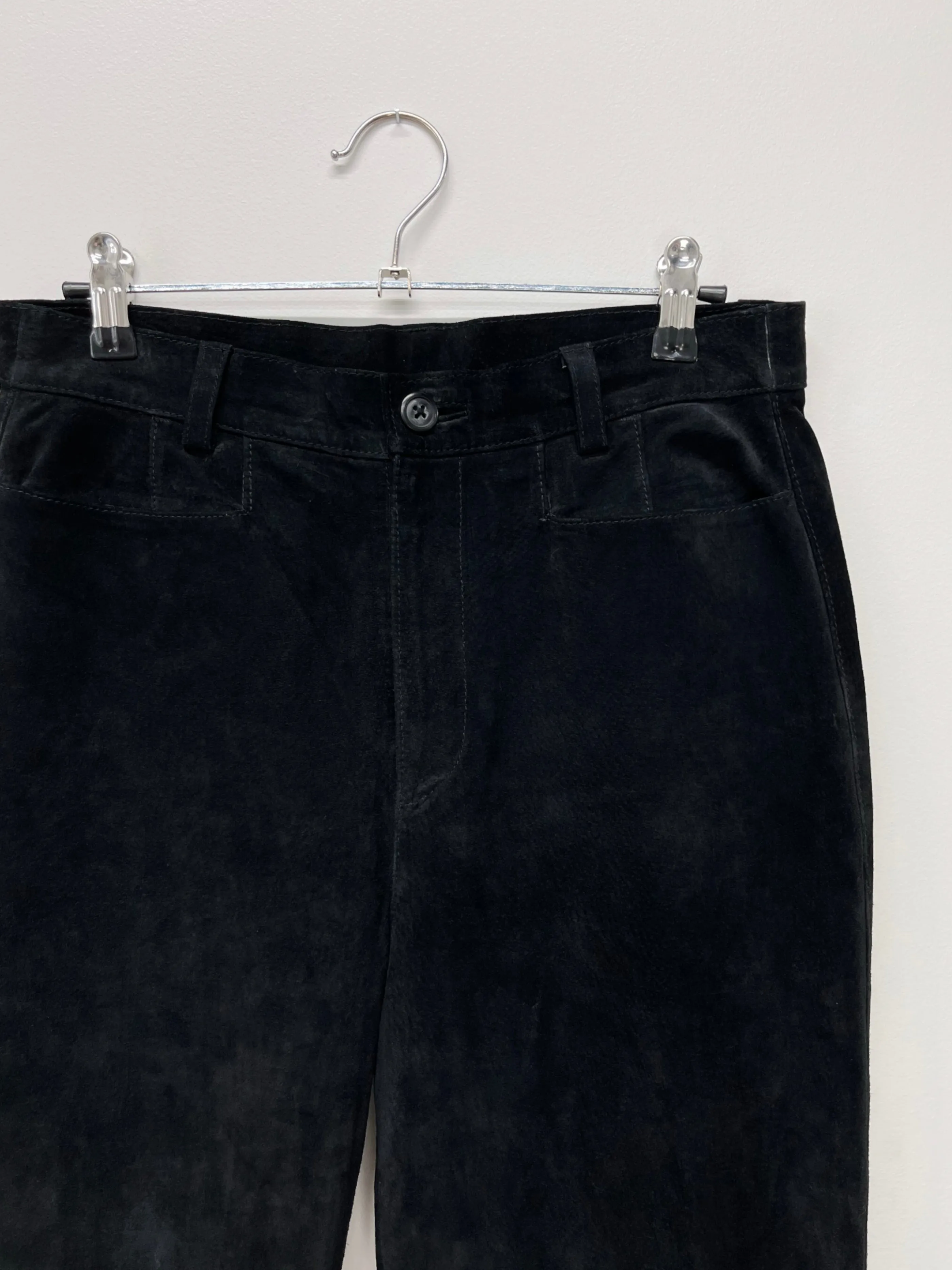 90s Vintage Sonoma Black High Waisted Suede Pants (W29")