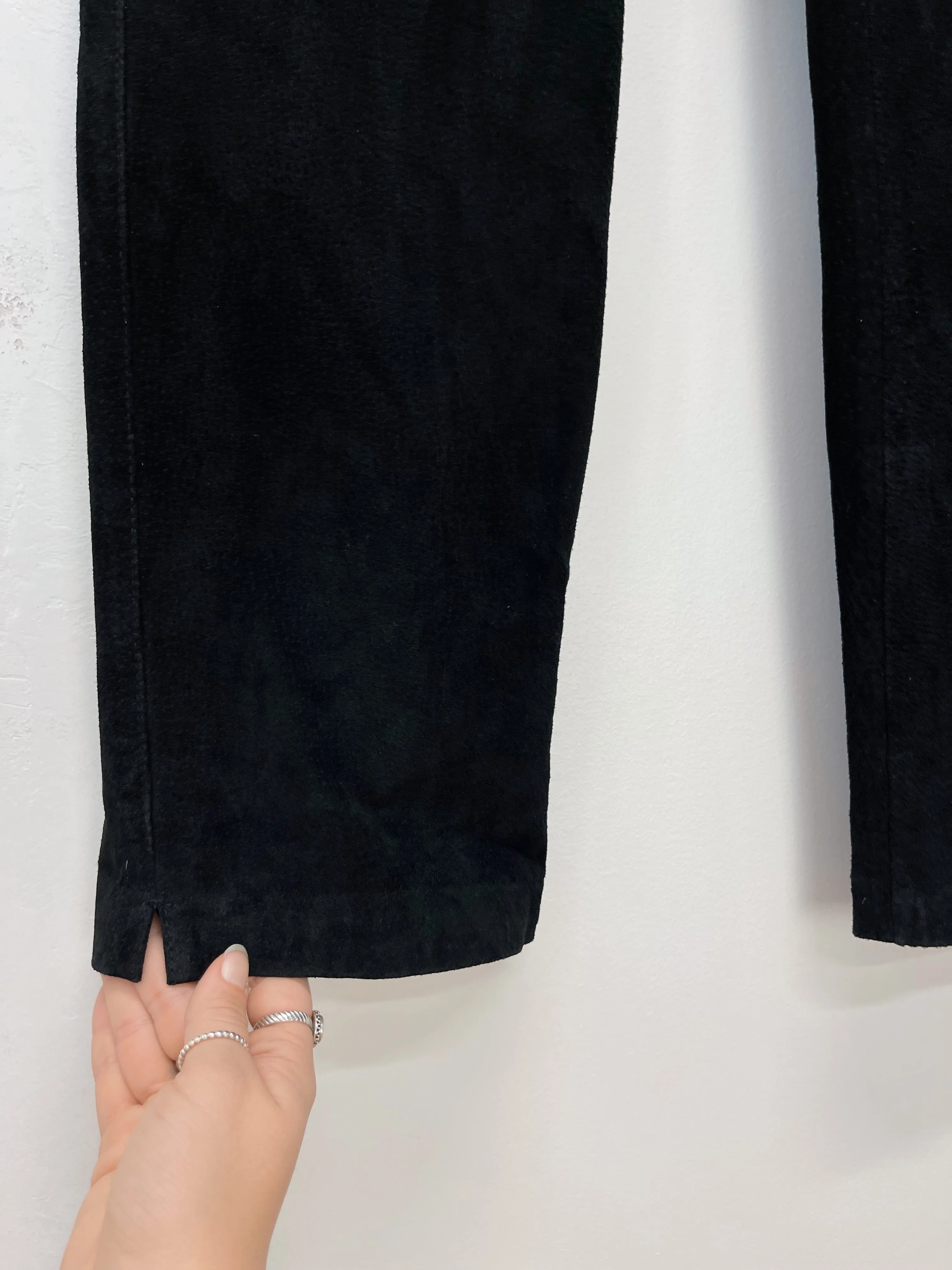 90s Vintage Sonoma Black High Waisted Suede Pants (W29")