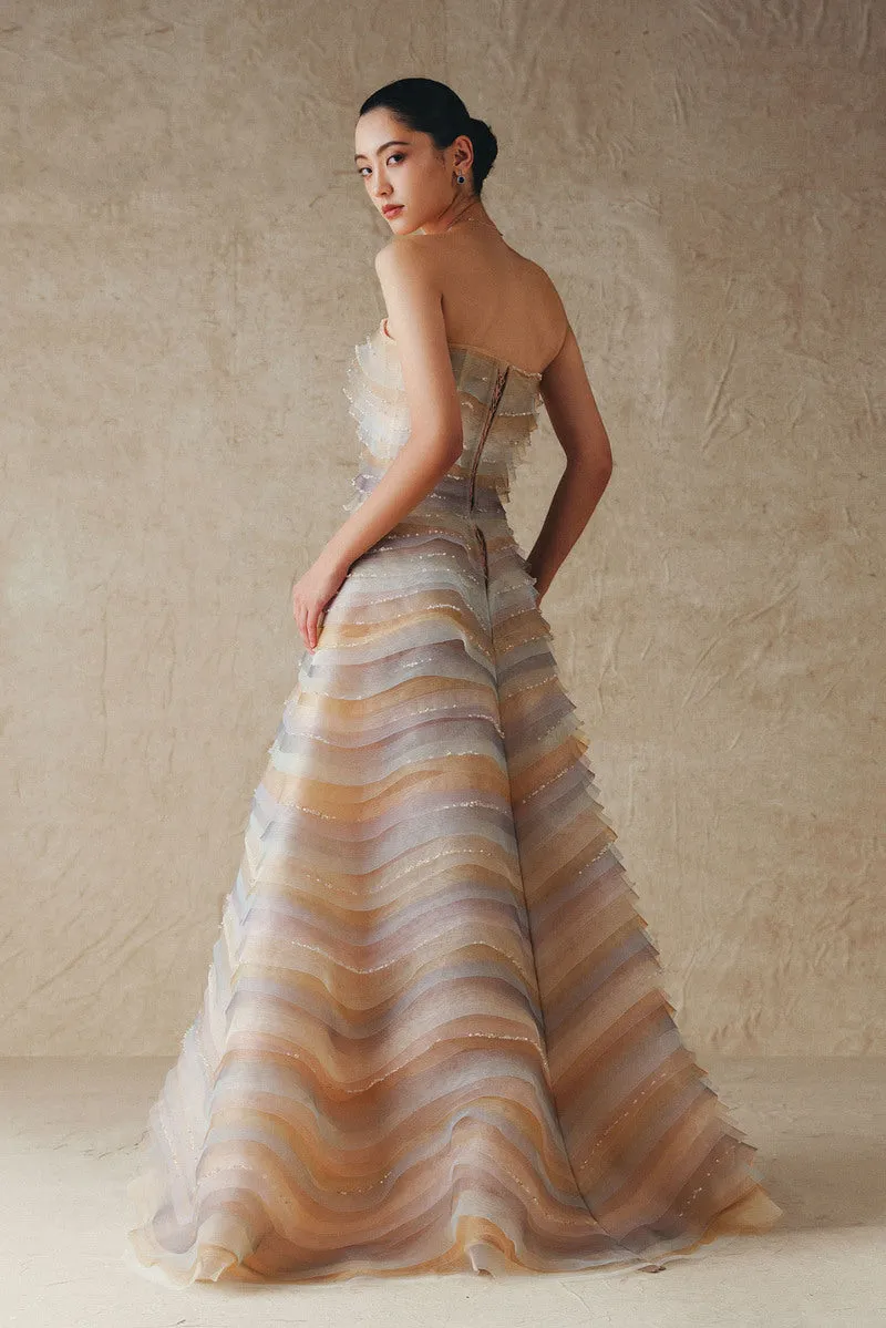 A-LINE SHEER TULLE GOWN