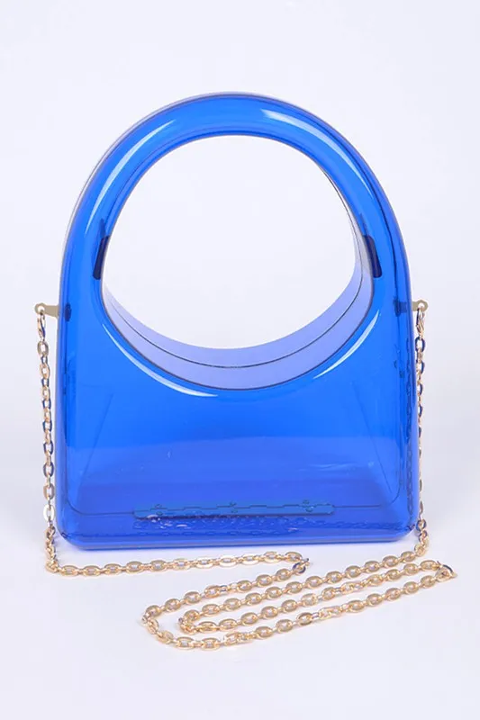 Acrylic Transparent Top Handle Molded Clutch Bag