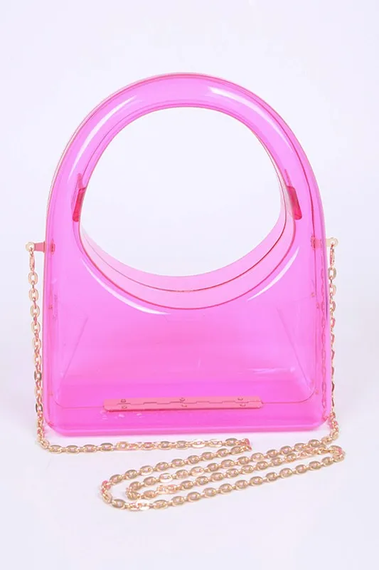 Acrylic Transparent Top Handle Molded Clutch Bag
