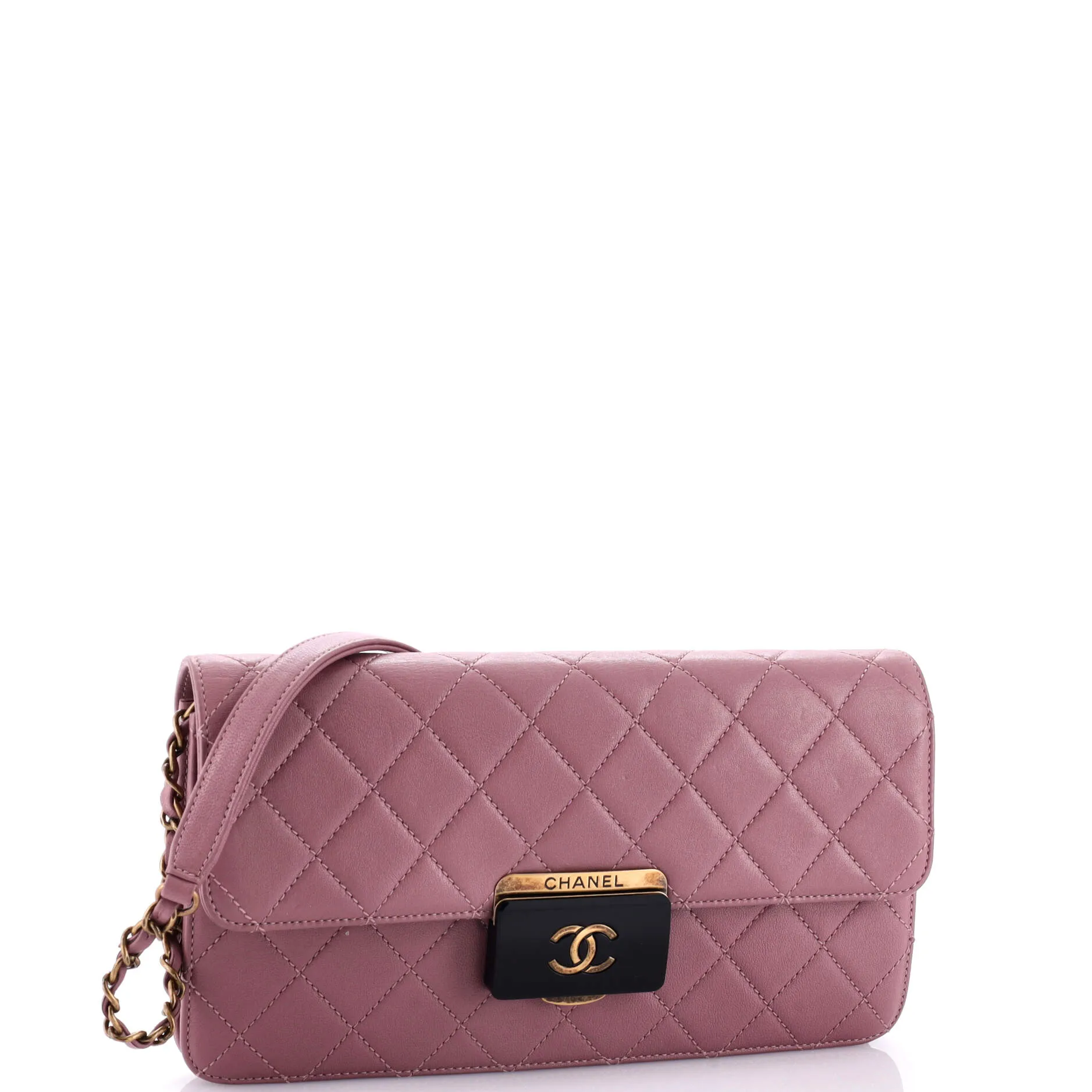 Beauty Lock Flap Bag Quilted Sheepskin Medium
