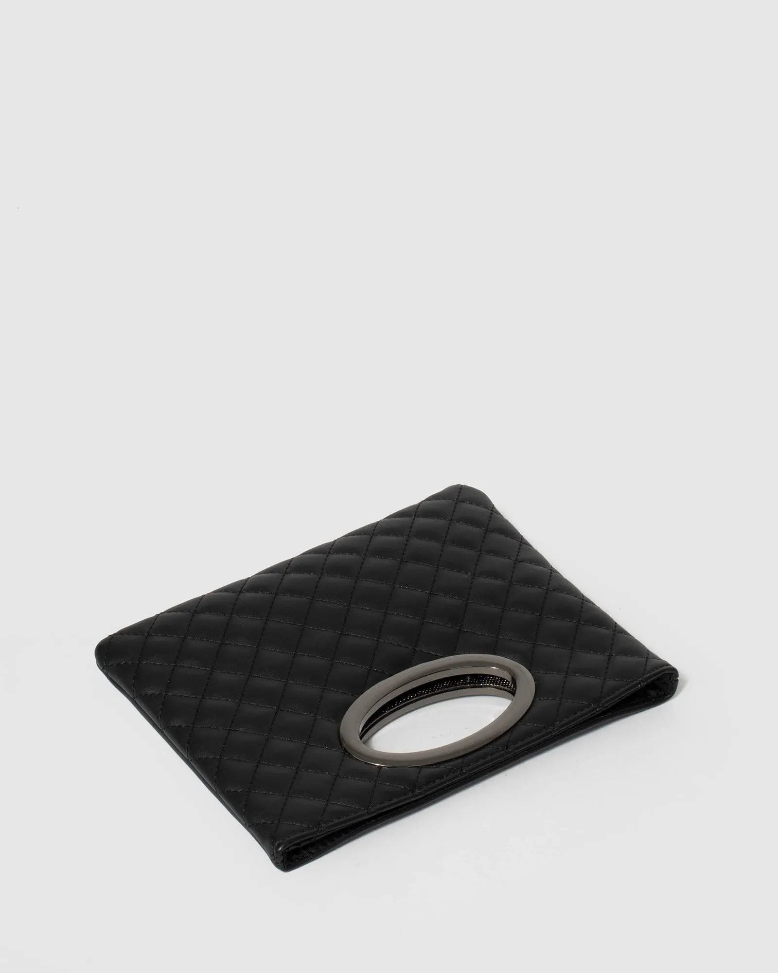 Black Esme Quilted Clutch Bag