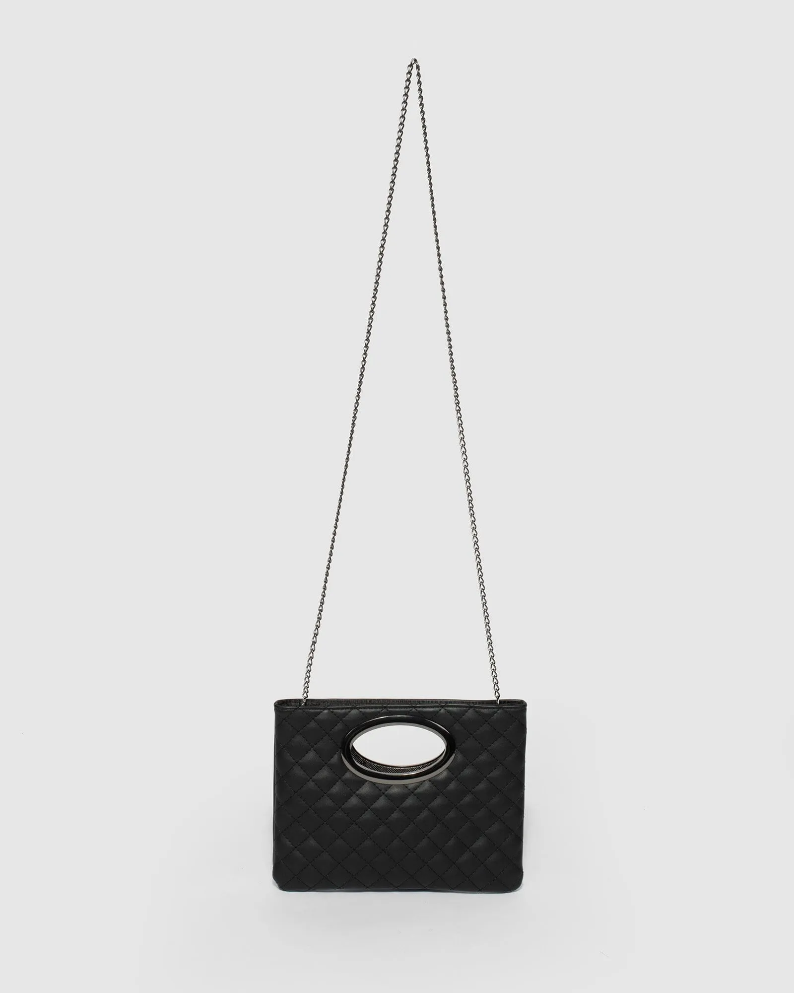 Black Esme Quilted Clutch Bag