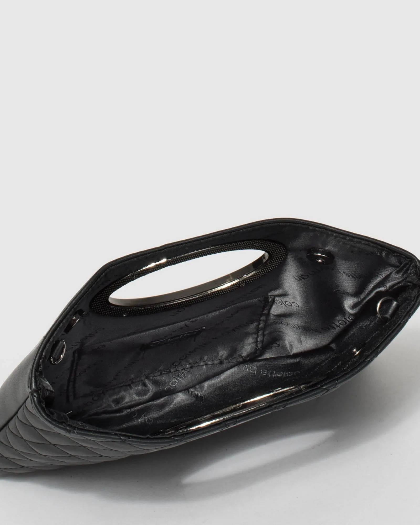 Black Esme Quilted Clutch Bag
