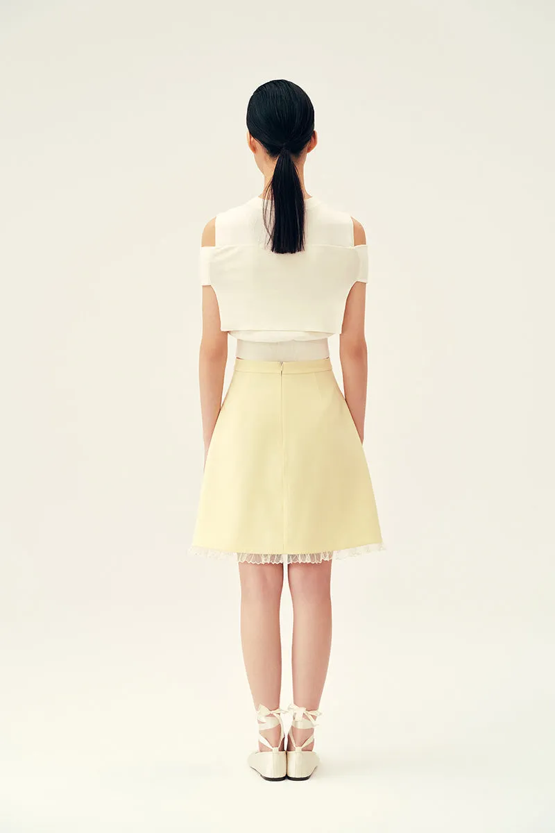 BONNIE SKIRT IN PASTEL YELLOW