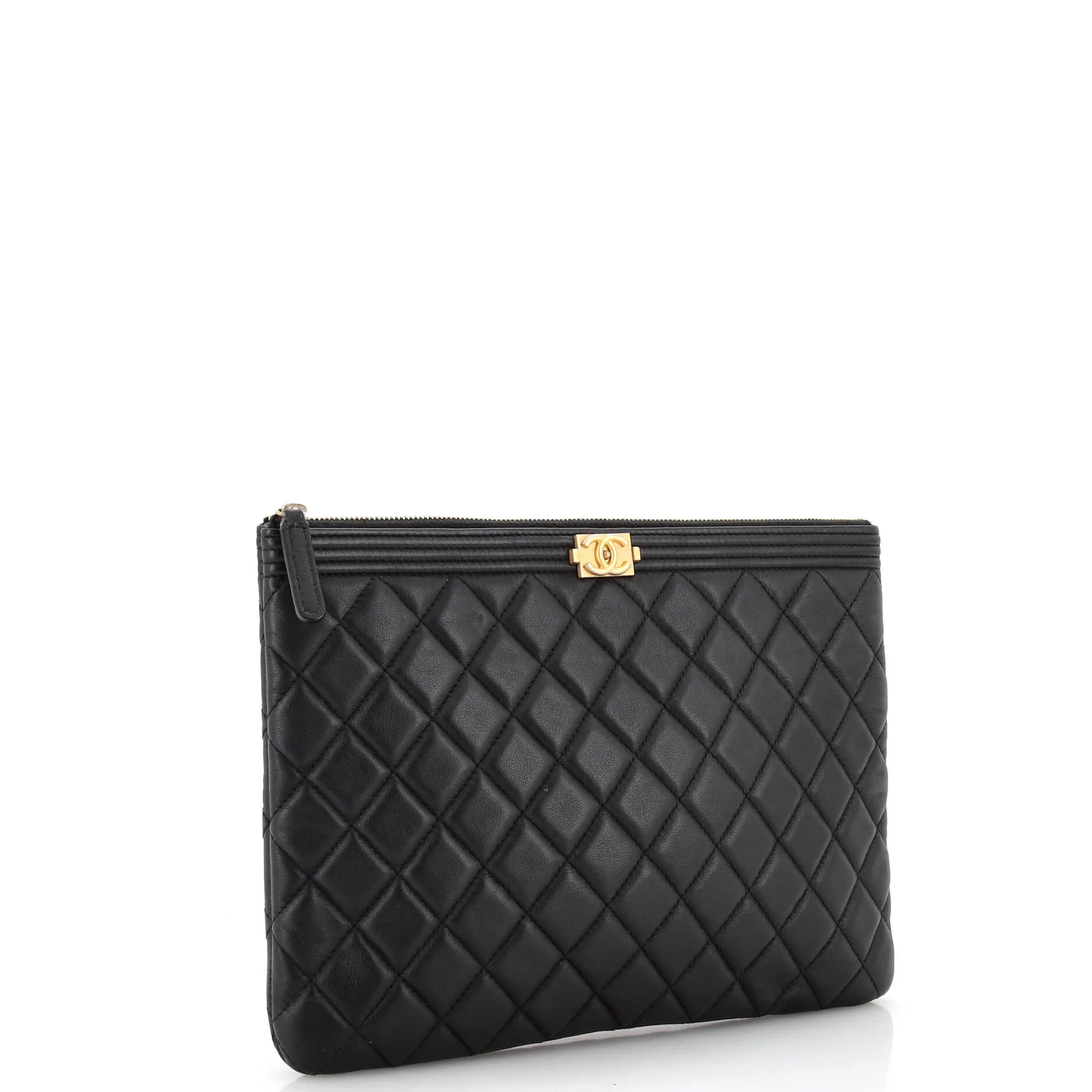 Boy O Case Clutch Quilted Lambskin Medium