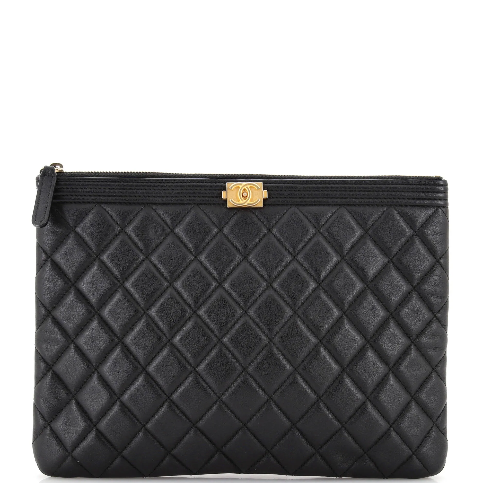 Boy O Case Clutch Quilted Lambskin Medium
