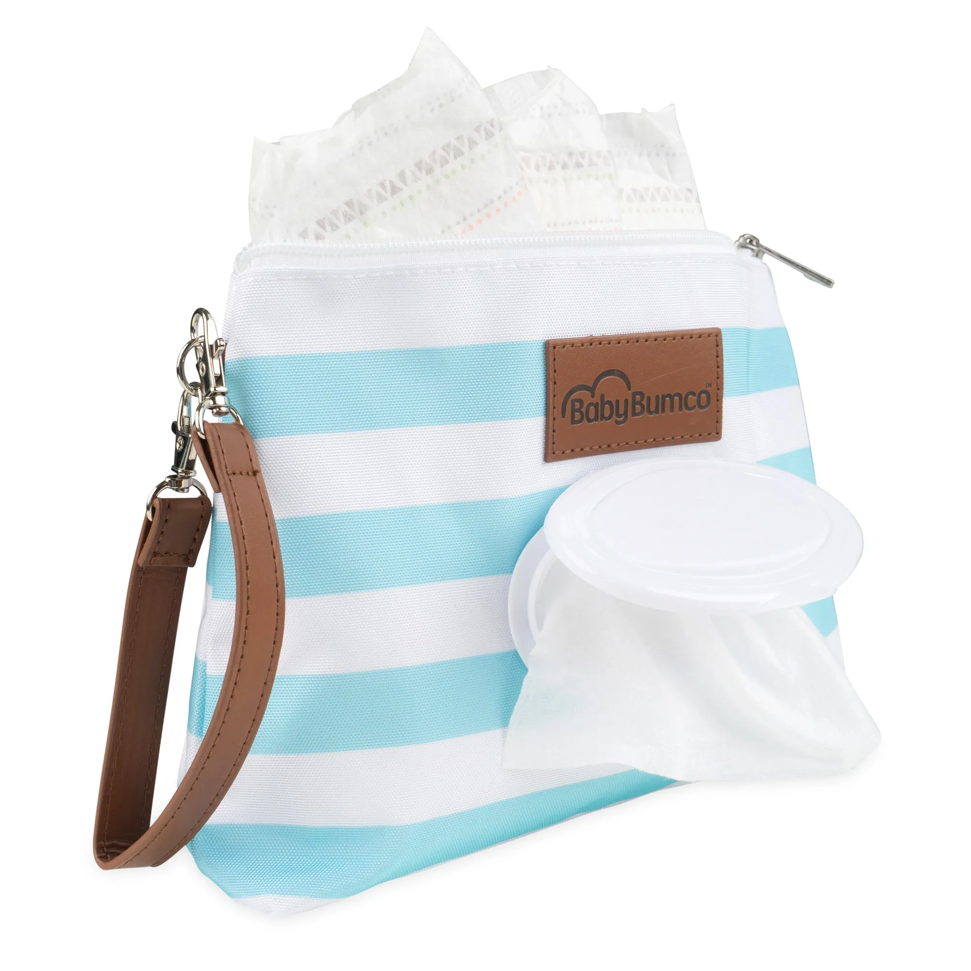 Bumco Diaper Clutch & Mini Baby Bum Brush Bundle (Blue/Gray)