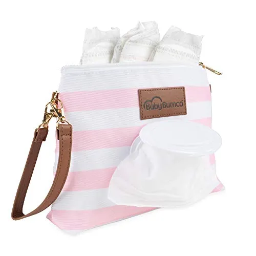 Bumco Diaper Clutch & Mini Baby Bum Brush Bundle (Pink/Gray)