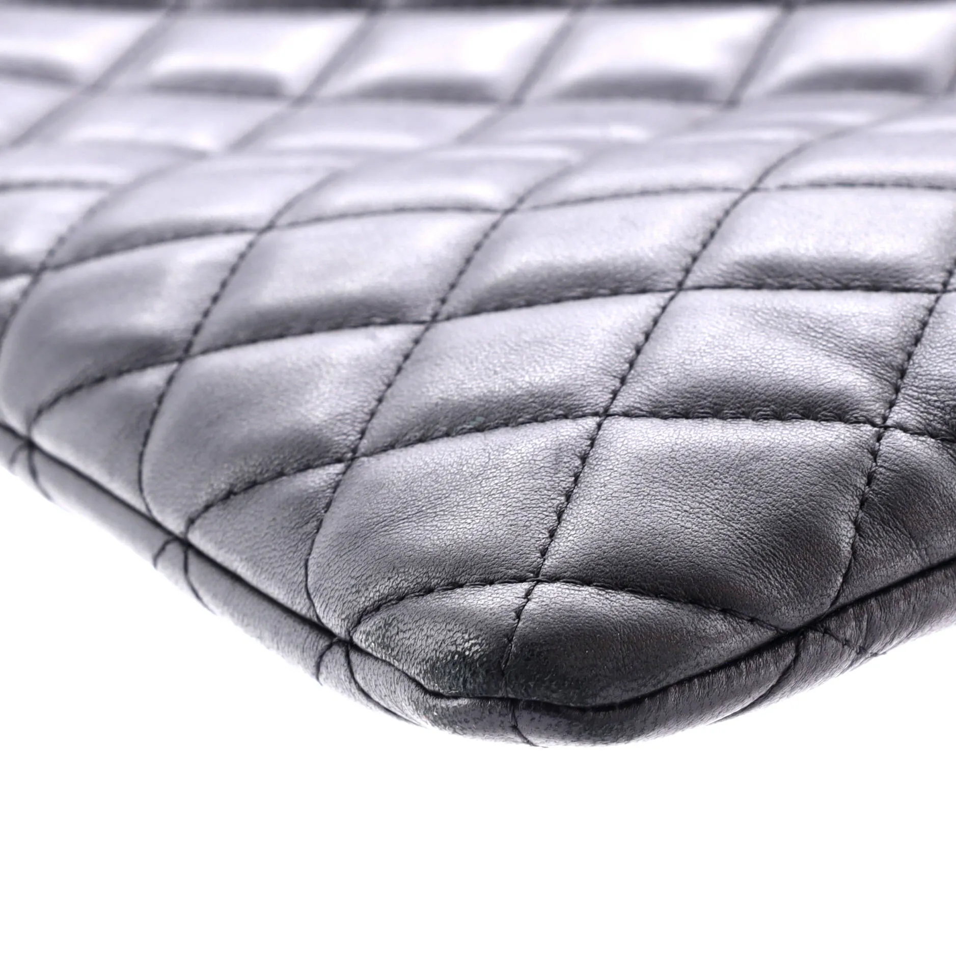 CC Casino O Case Clutch Quilted Lambskin Large