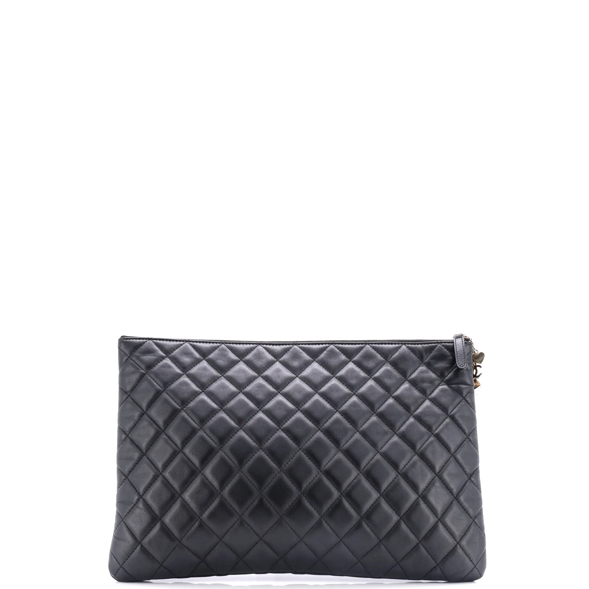 CC Casino O Case Clutch Quilted Lambskin Large