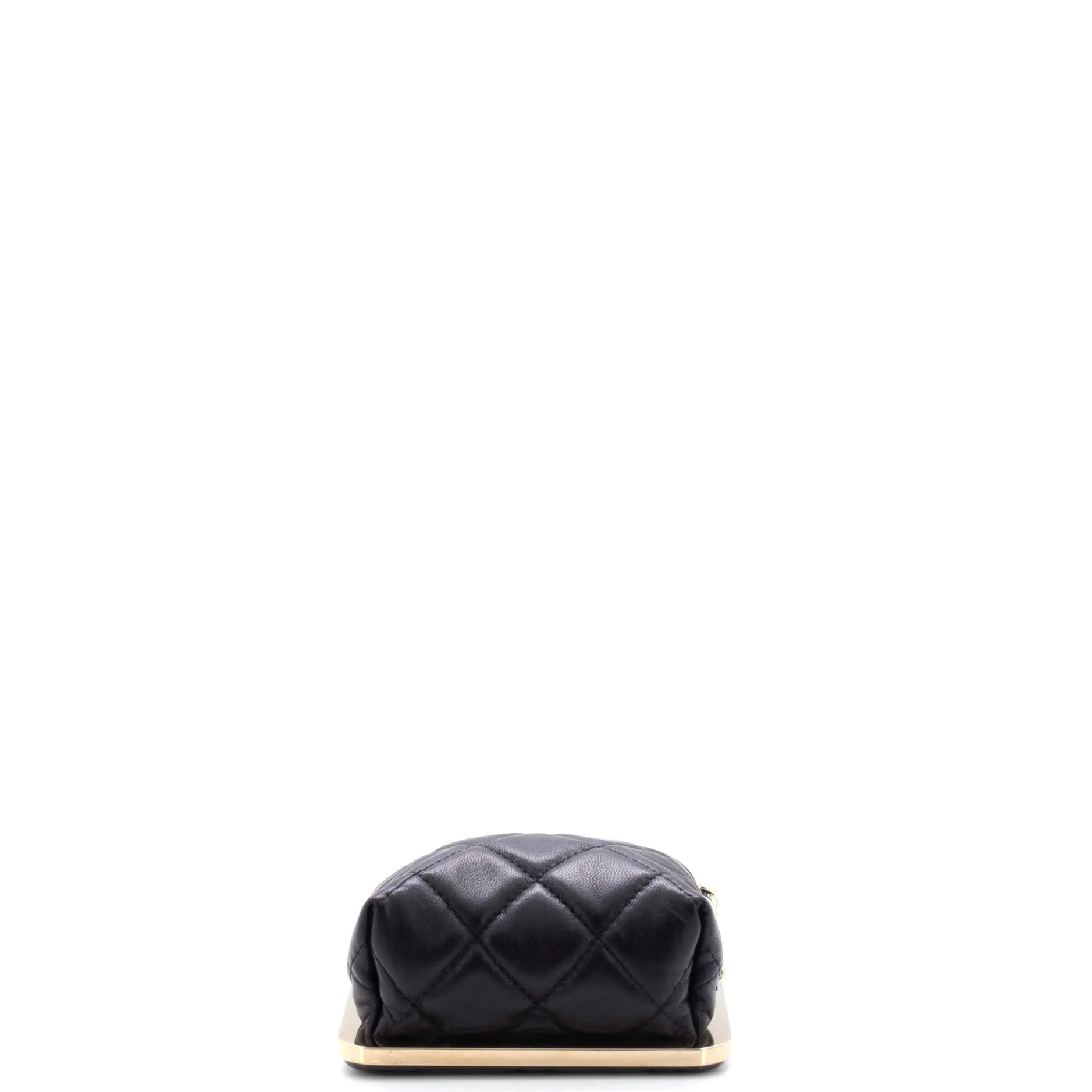 CC Frame Clutch with Chain Quilted Lambskin and Plexiglass