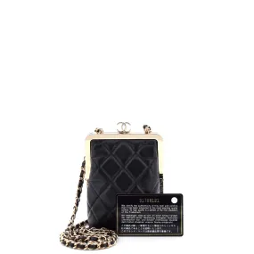 CC Frame Clutch with Chain Quilted Lambskin and Plexiglass