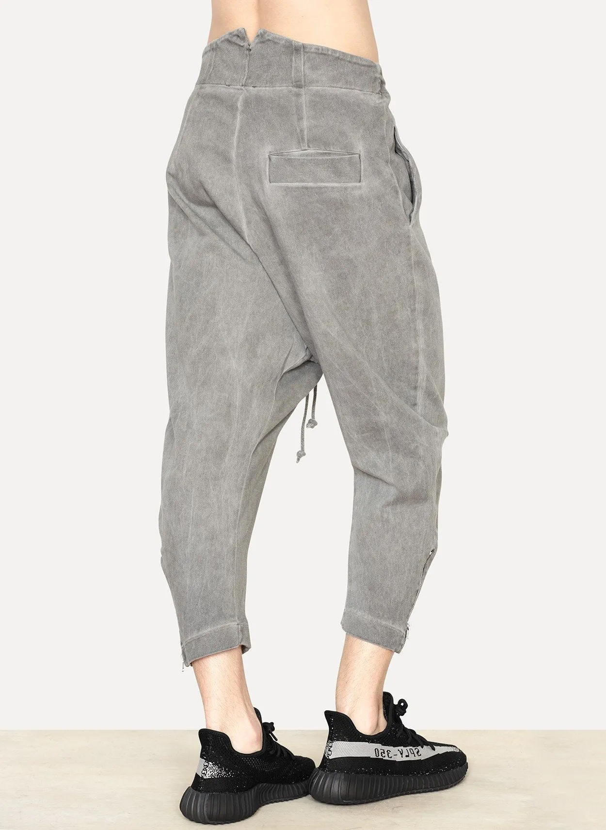 Dark Khaki Cotton Twill Tailored Back Pant