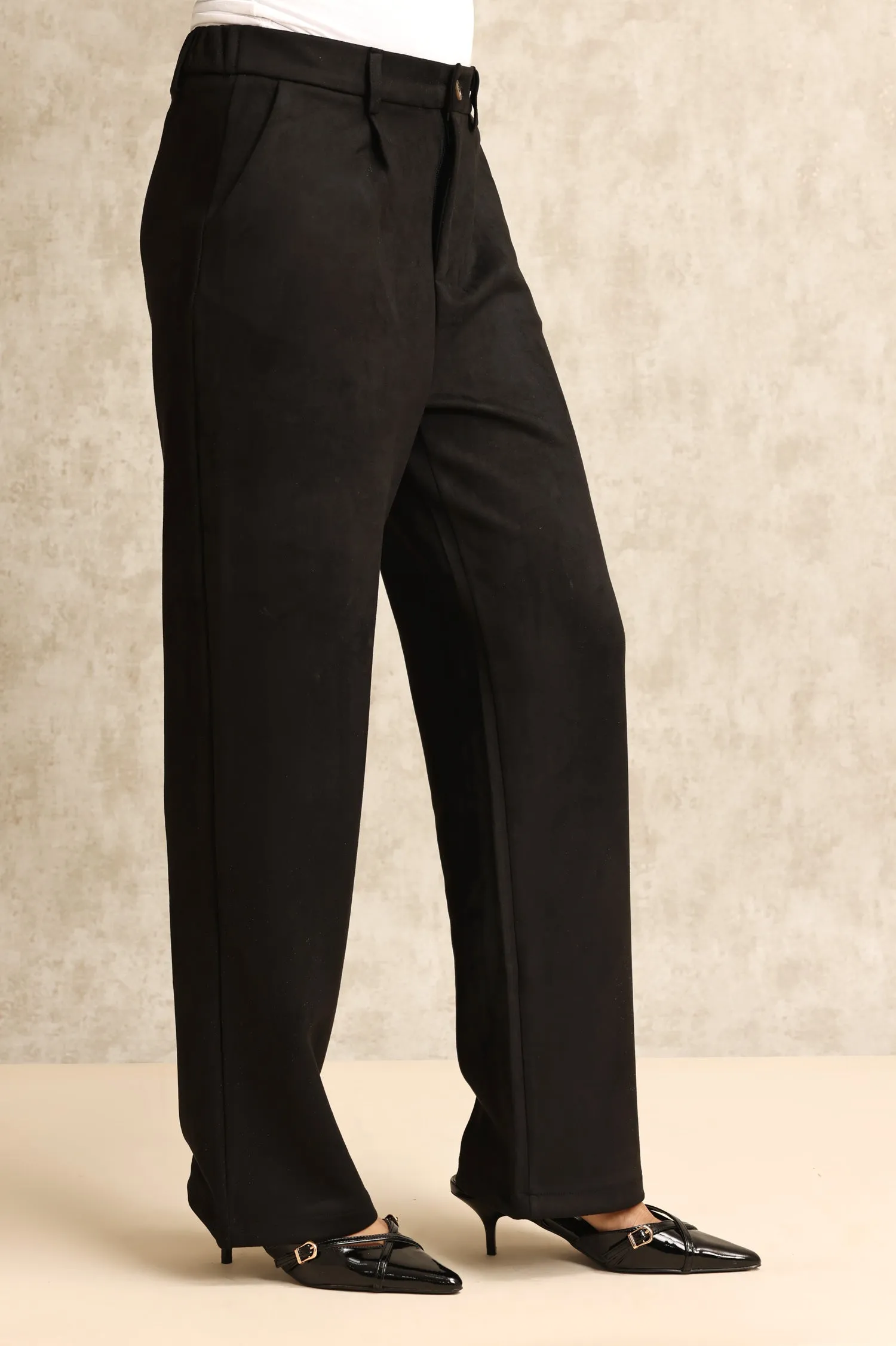 ESSENTIAL TAILORED PANTS-BLACK
