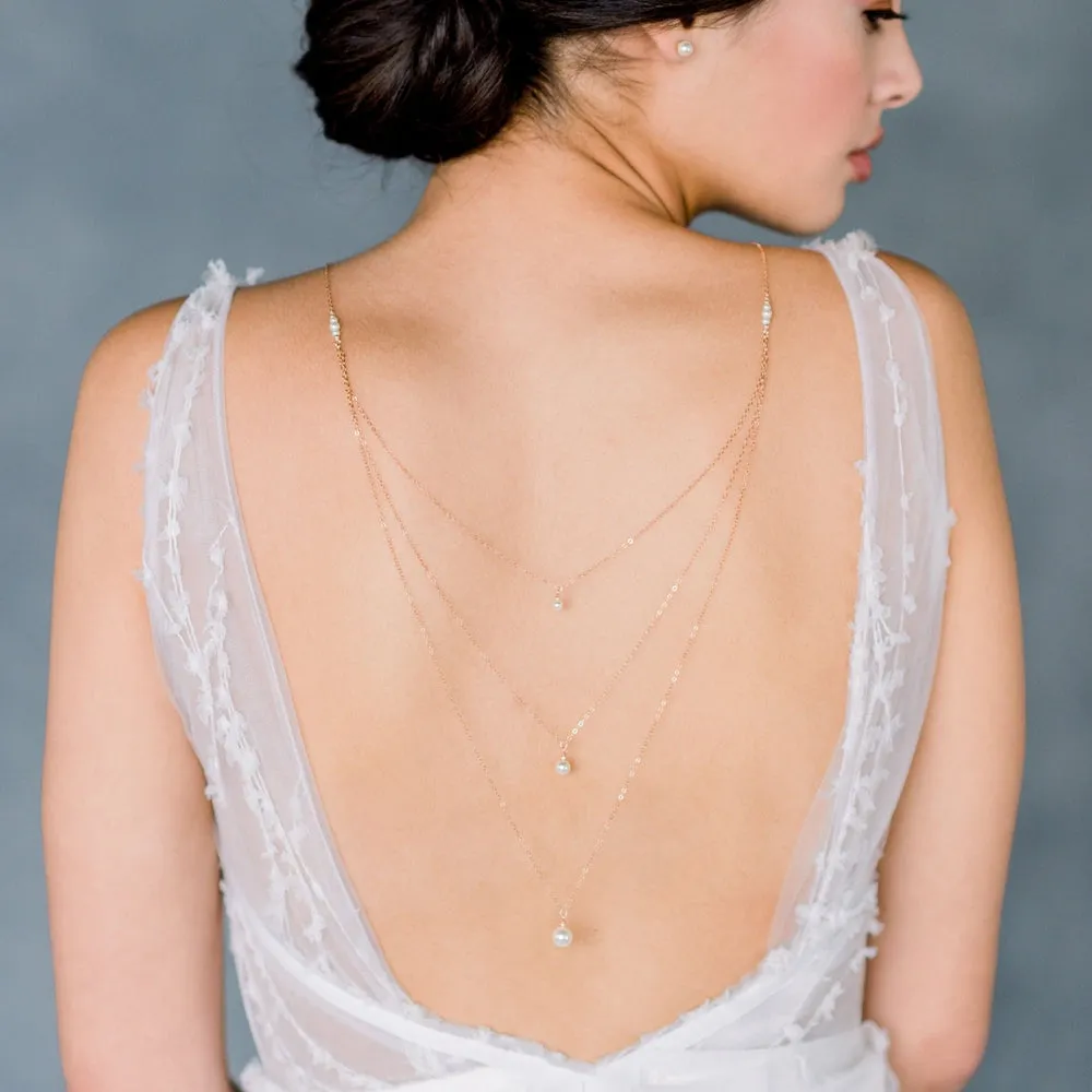 EVONNE Pearl Bridal Back Necklace