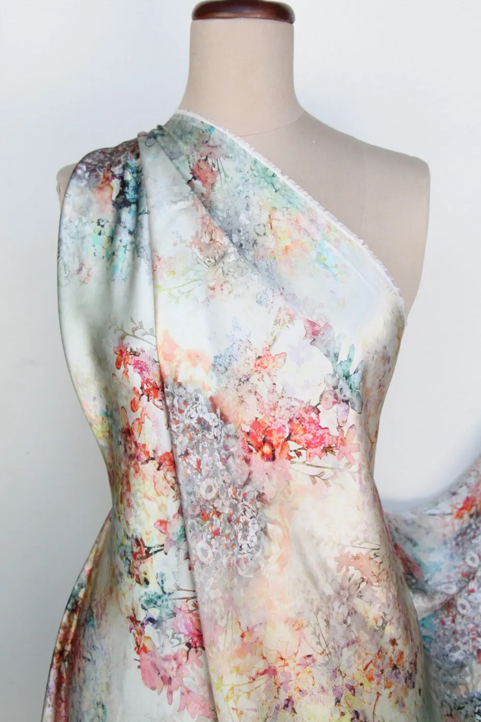 Jardin Pink Satin Silk