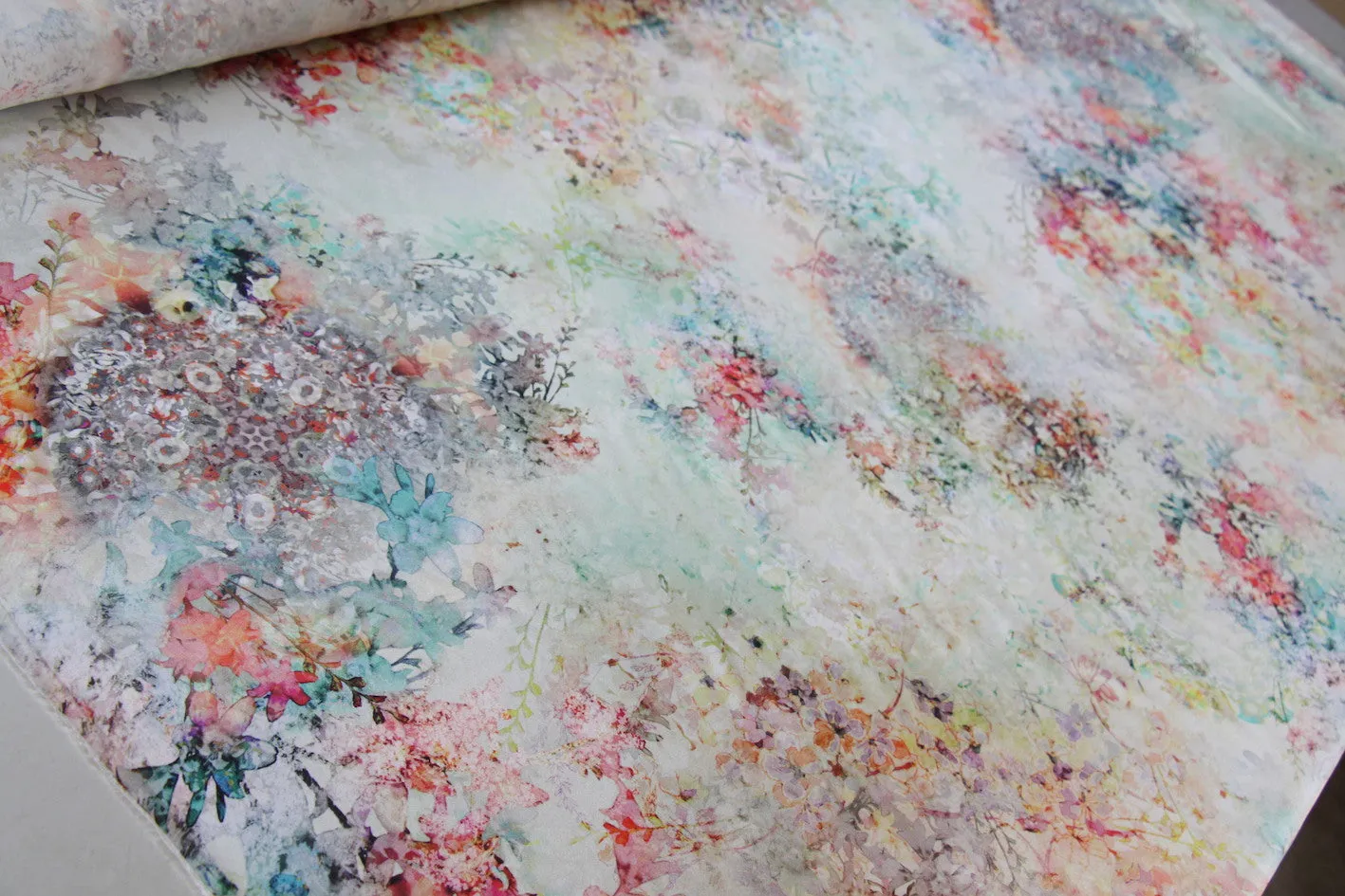 Jardin Pink Satin Silk