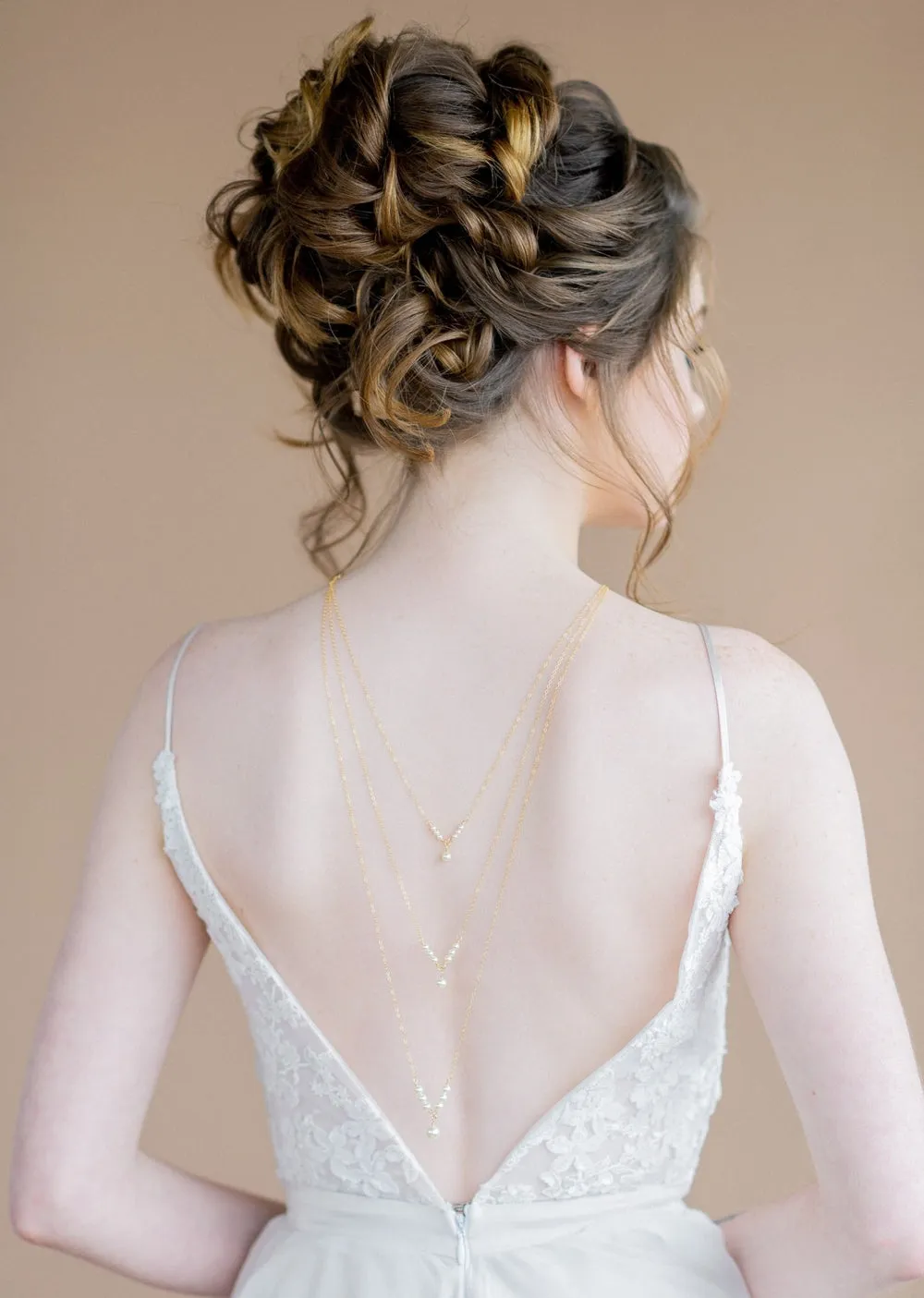 JORDAN Pearl Layered Back Necklace