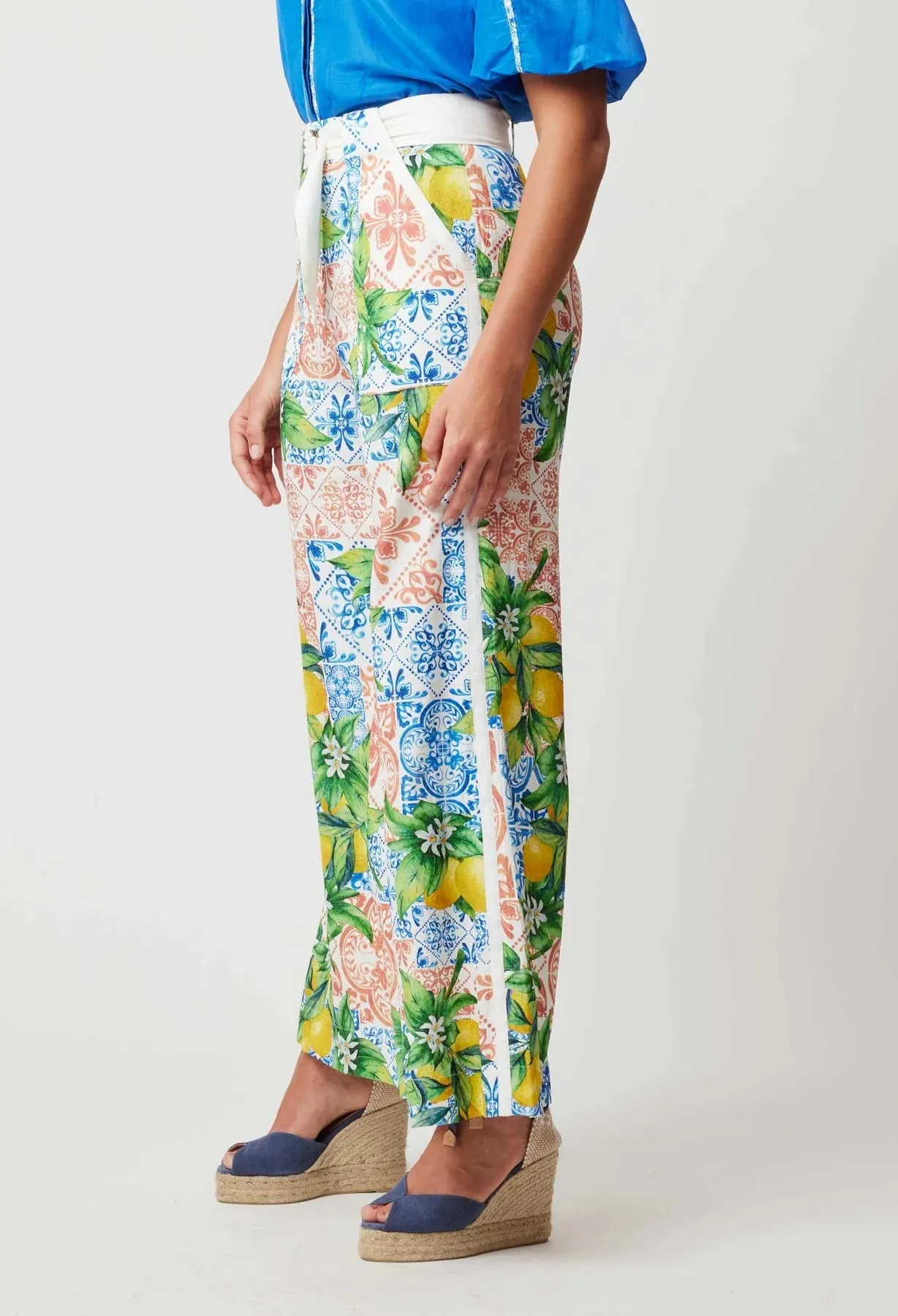 ONCE WAS GRACE VISCOSE RAYON PANT IN LIMONATA