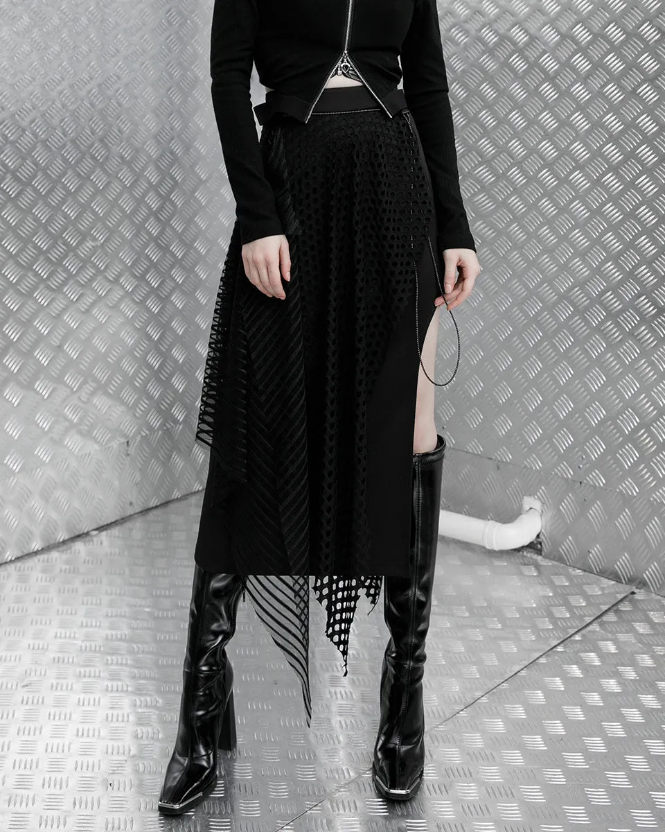 OPQ925 Daily Life ElectroBionic Layered Split Leg Skirt