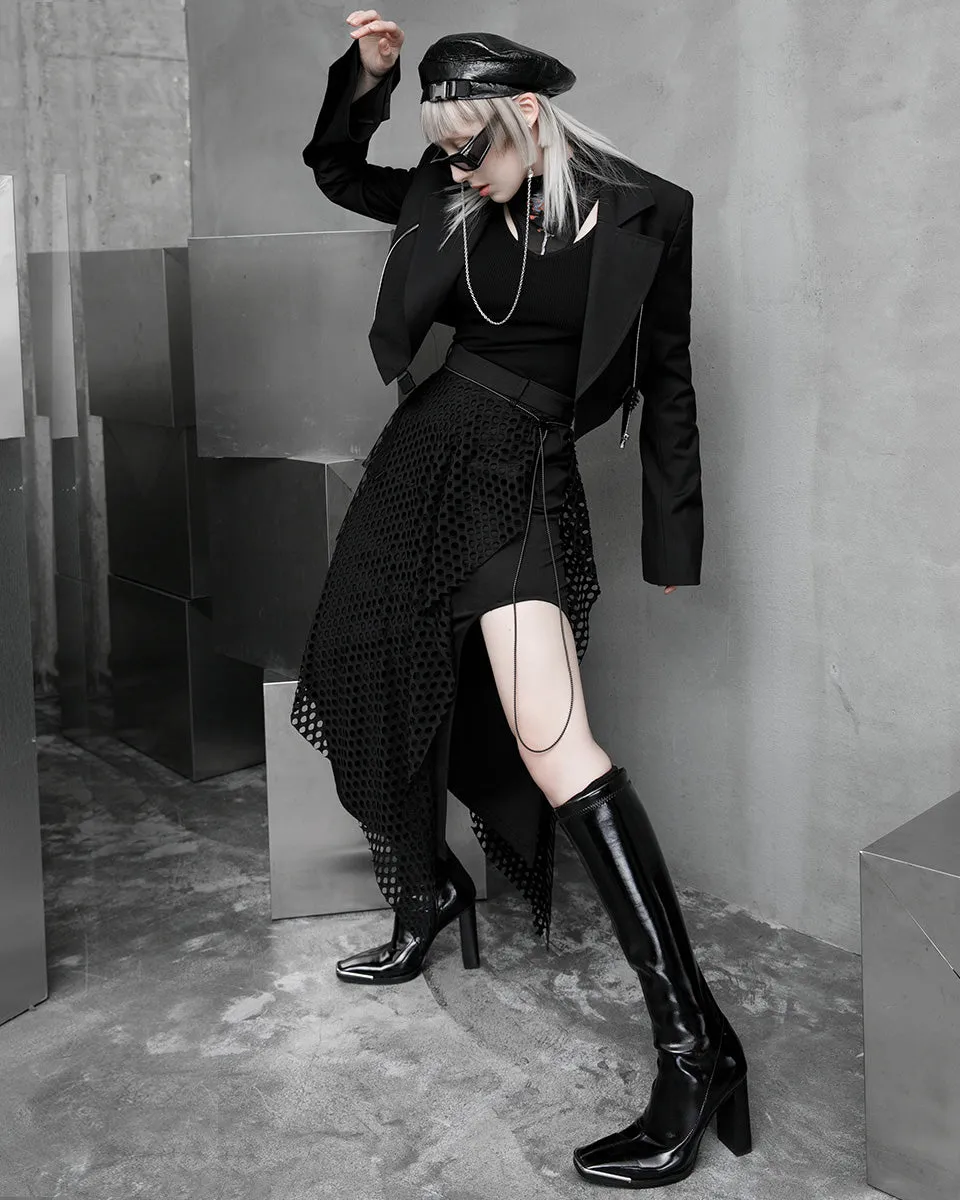 OPQ925 Daily Life ElectroBionic Layered Split Leg Skirt