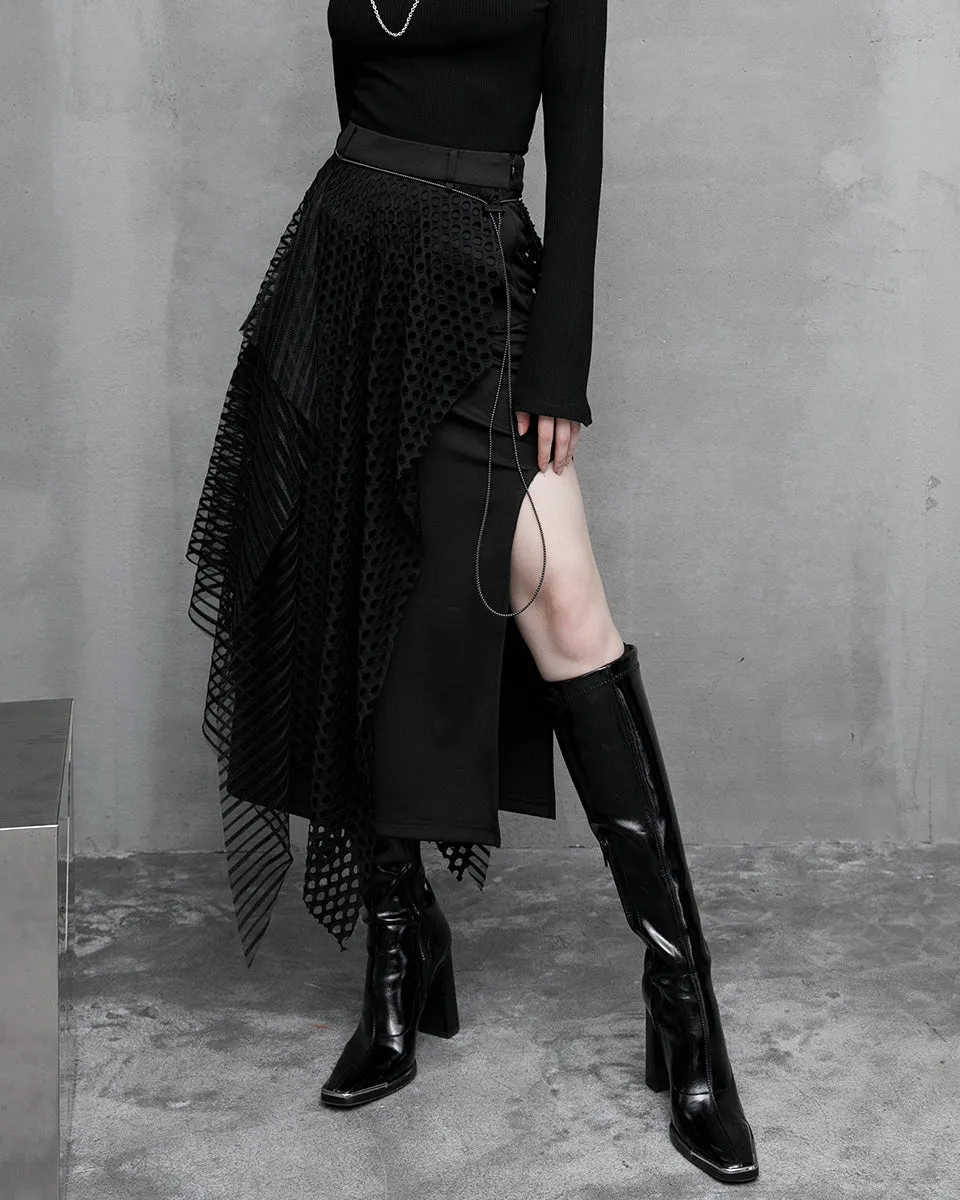 OPQ925 Daily Life ElectroBionic Layered Split Leg Skirt