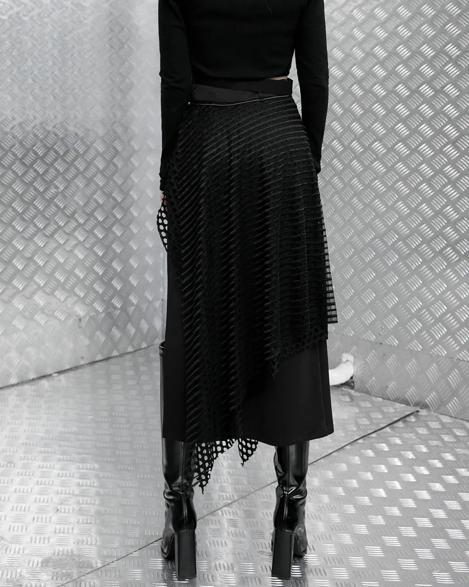 OPQ925 Daily Life ElectroBionic Layered Split Leg Skirt