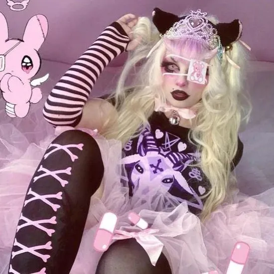 Pastel Goat Baphomet Black Graphic T Shirt