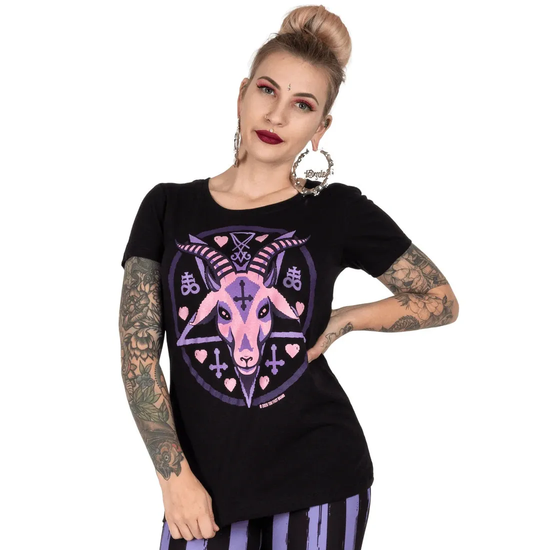Pastel Goat Baphomet Black Graphic T Shirt