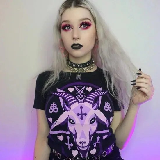 Pastel Goat Baphomet Black Graphic T Shirt
