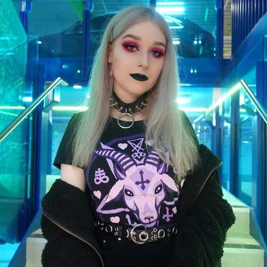 Pastel Goat Baphomet Black Graphic T Shirt