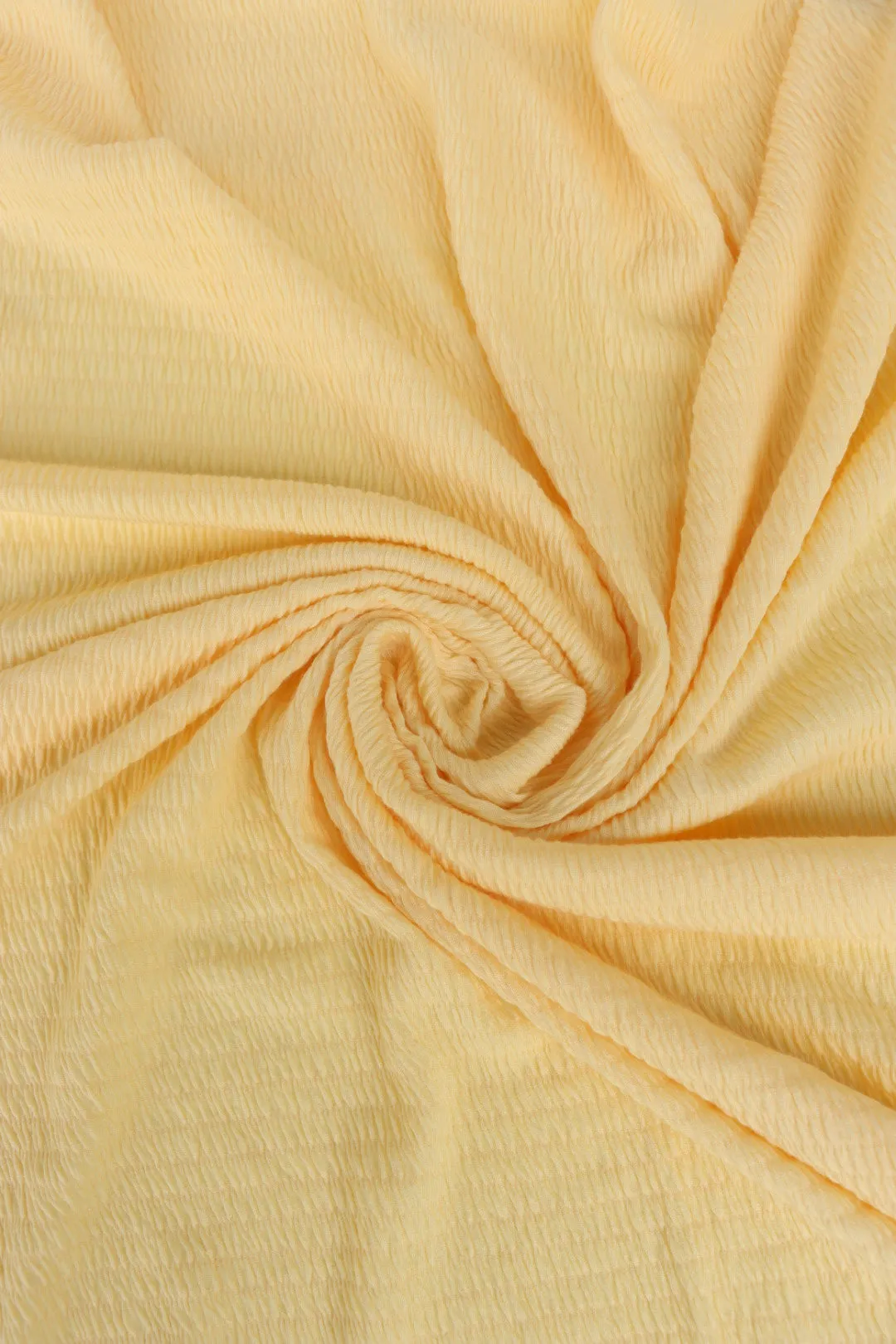 Pastel Yellow Smocked Jersey Knit