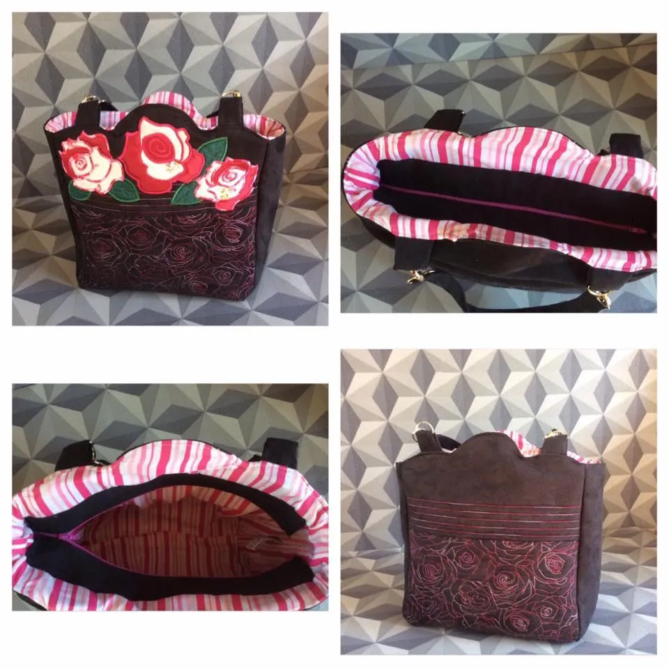 Quilted Roses Bag 6x10 7x12