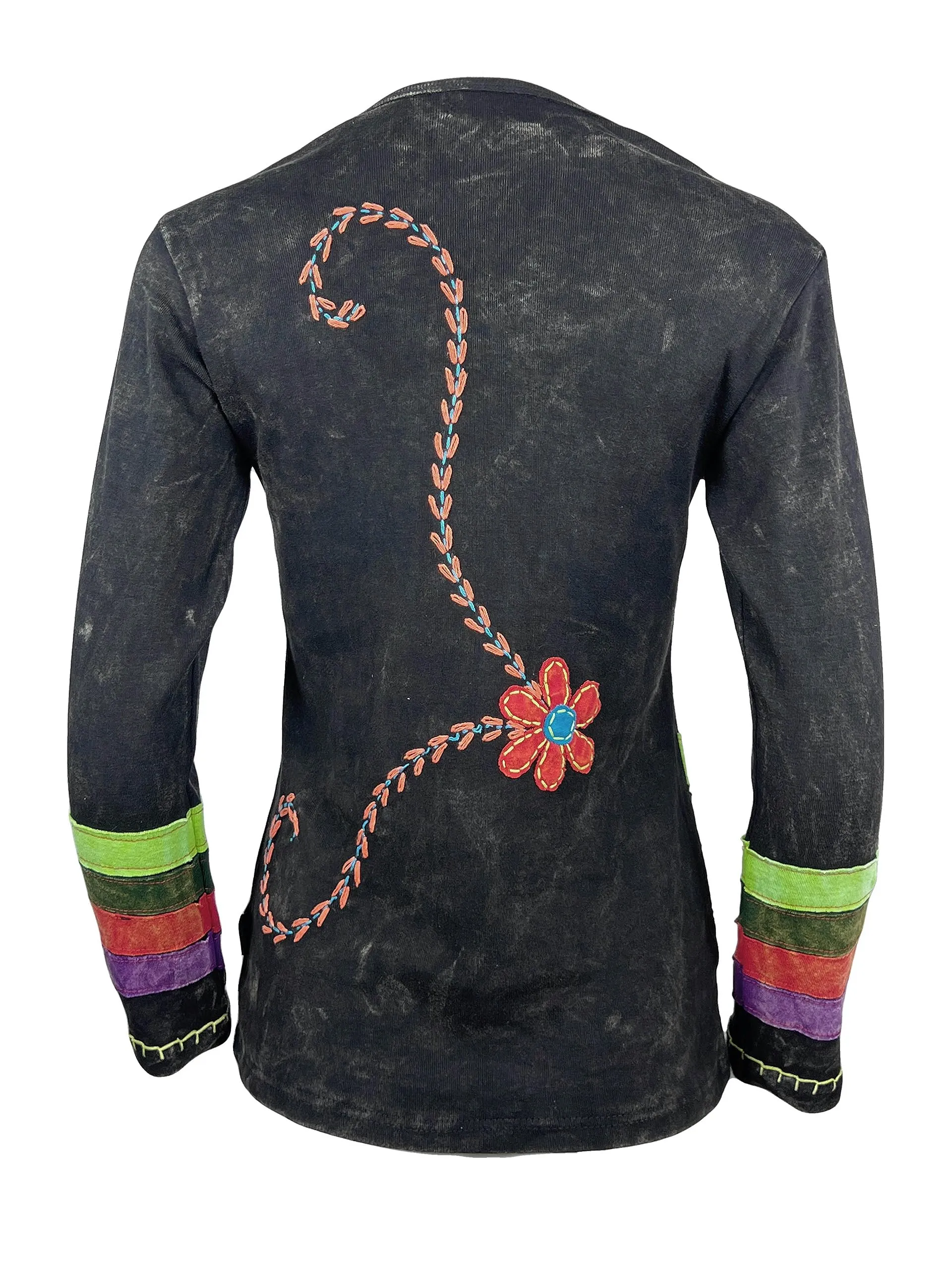 R 259 Trio Pastel Multi-colored Distressed  Boho Gypsy Blouse