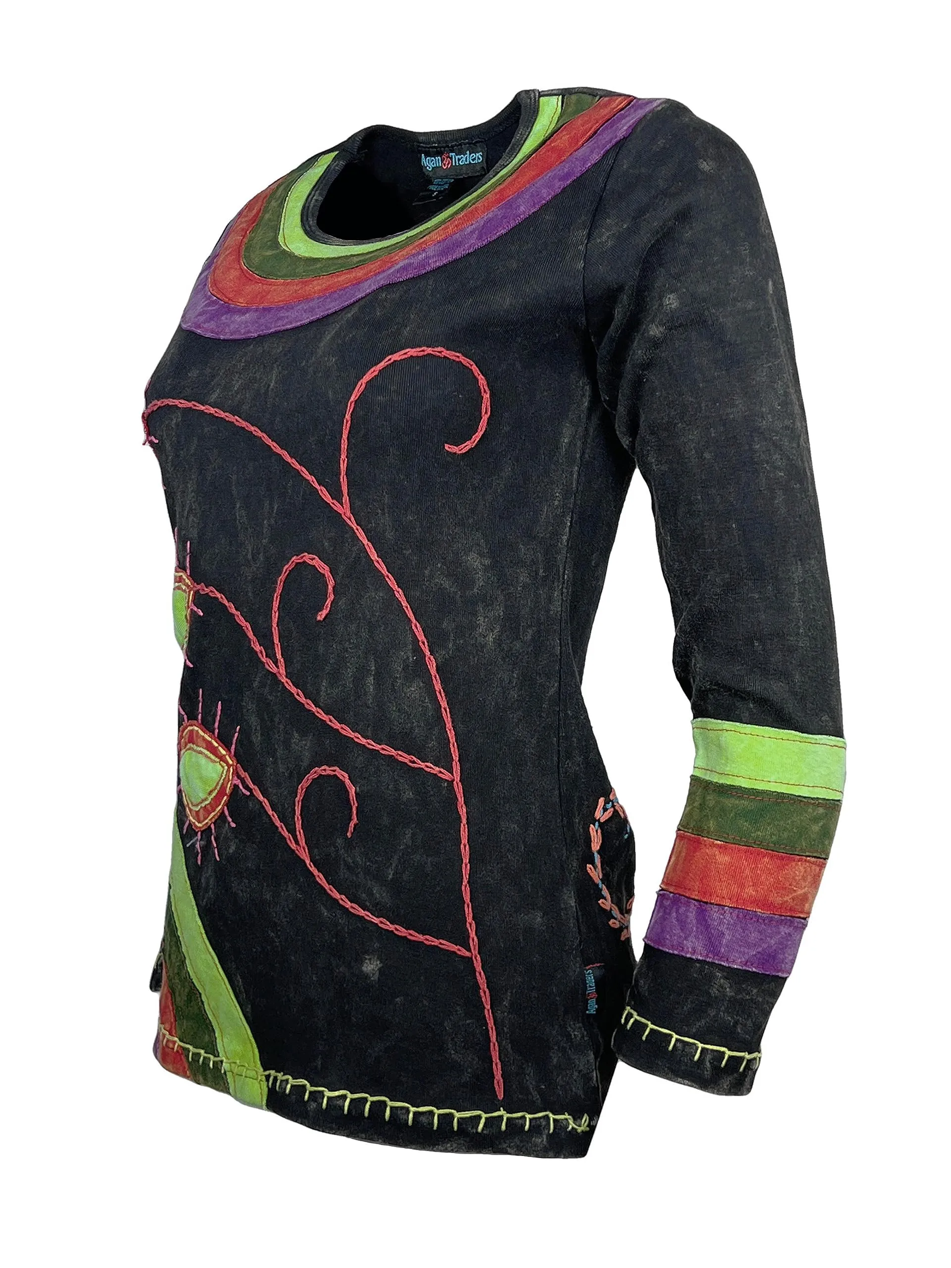 R 259 Trio Pastel Multi-colored Distressed  Boho Gypsy Blouse