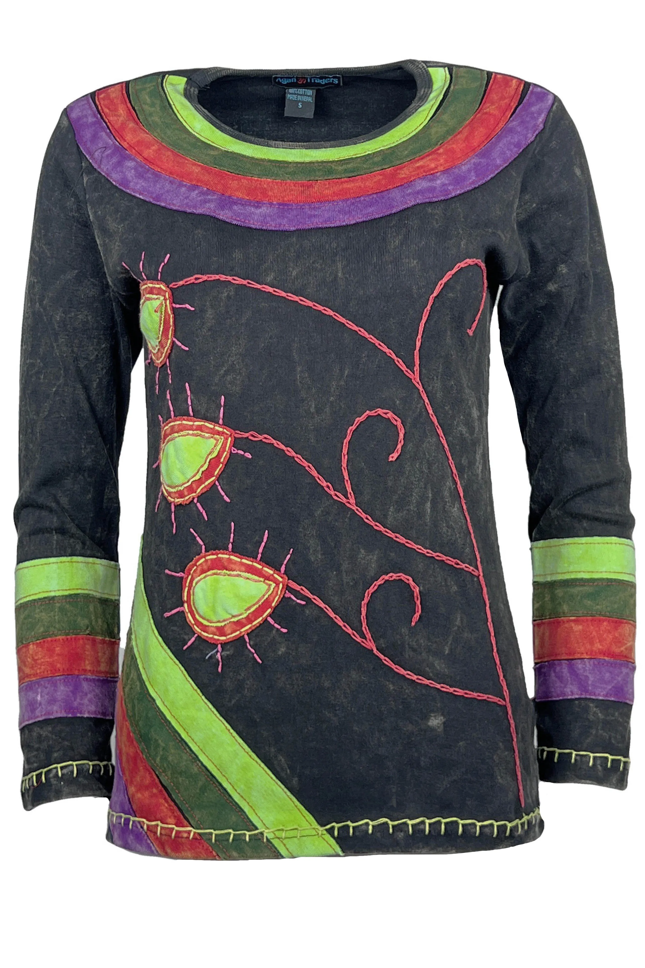 R 259 Trio Pastel Multi-colored Distressed  Boho Gypsy Blouse