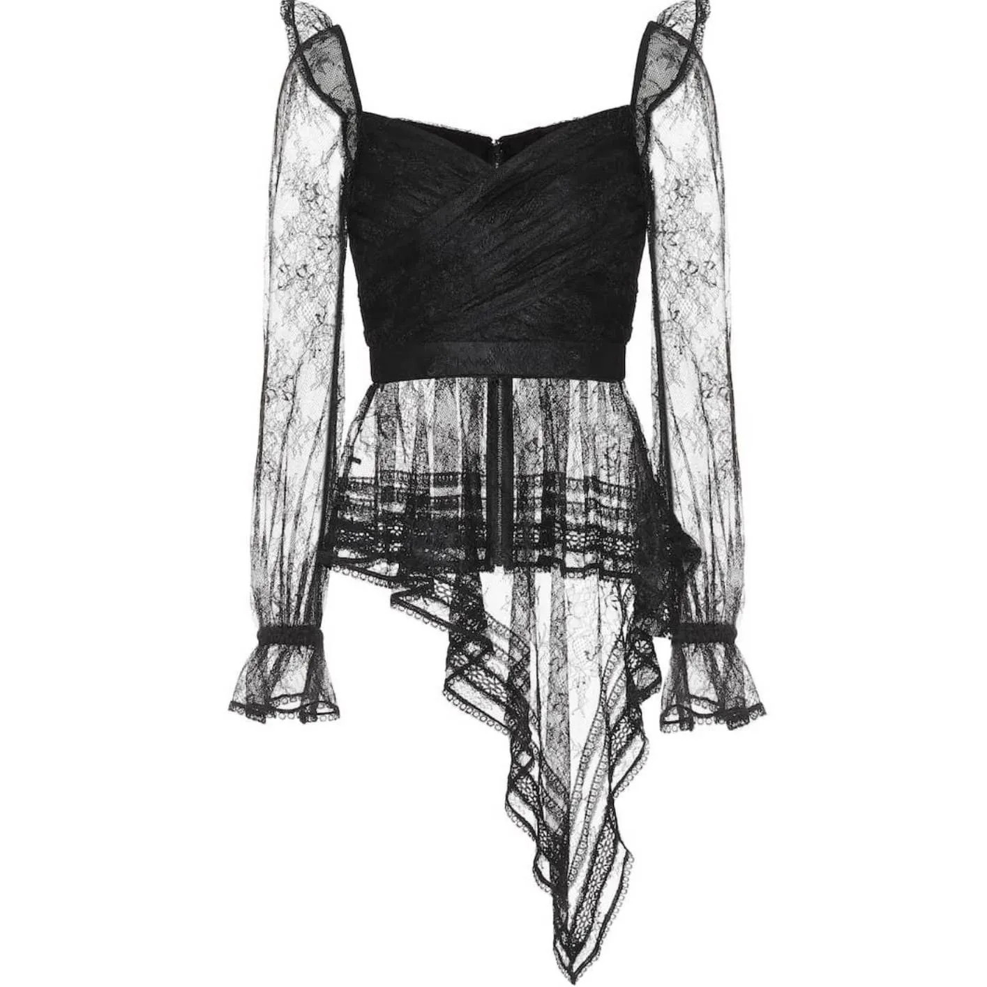 Self Portrait Black Lace Wrap Top Size 2 Black New