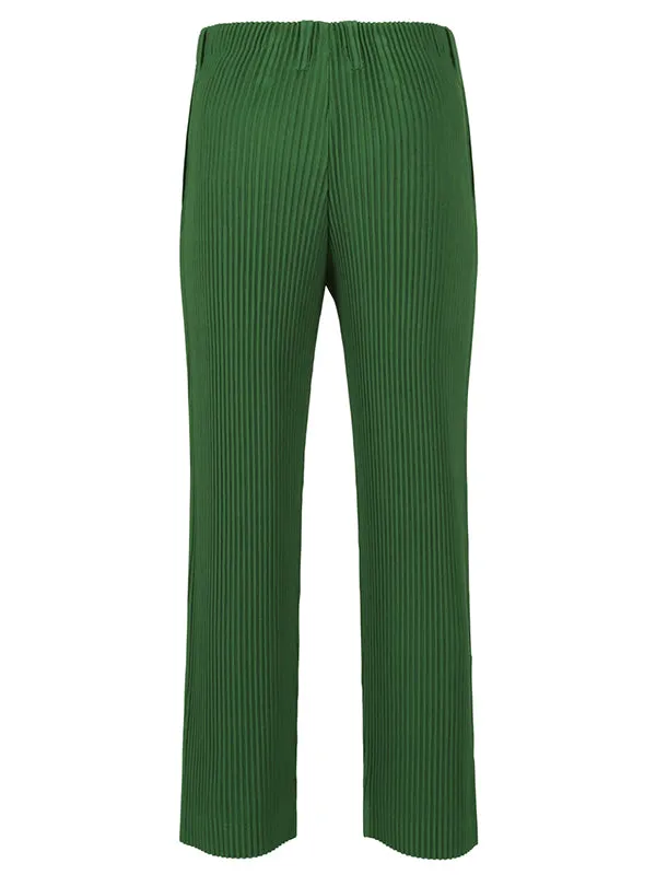 Tailored Pleats Pants - Steel Green