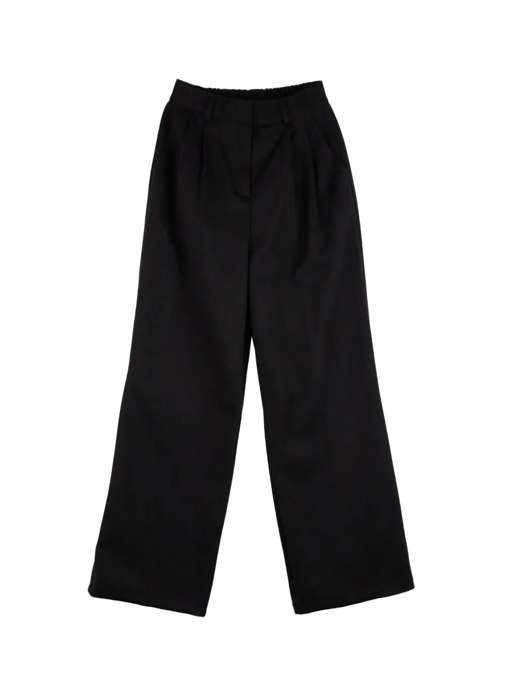 Tailored Solid Polyester Wide-Leg Pants OD417