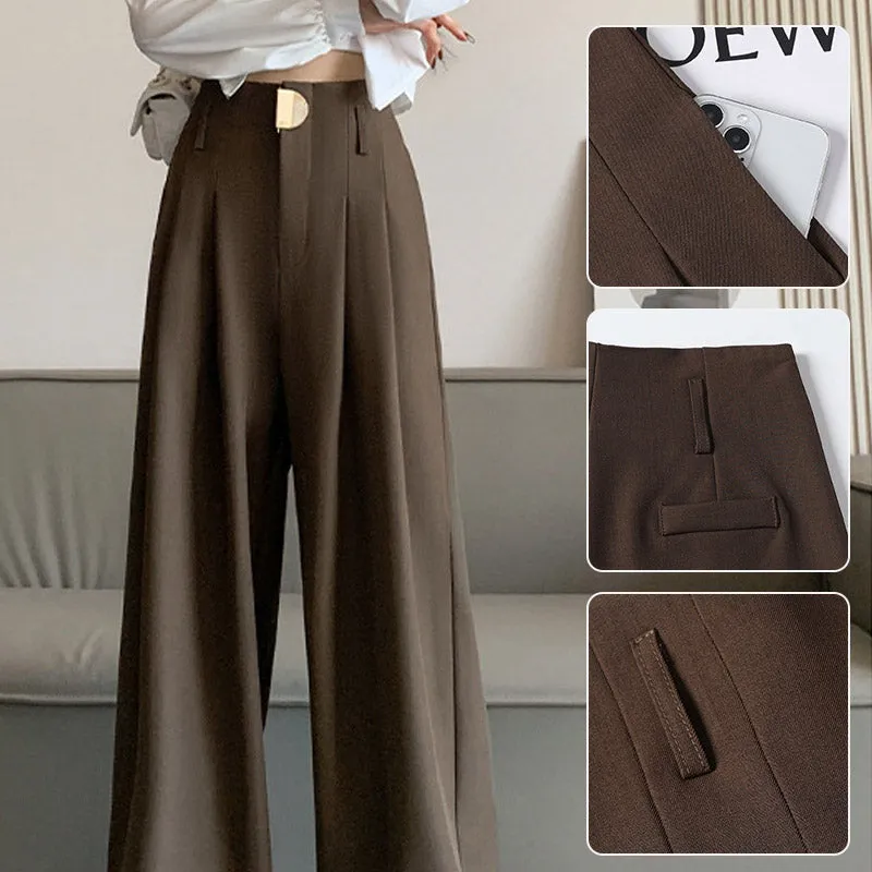 Women's High-Waisted Wide-Leg Suit Pants